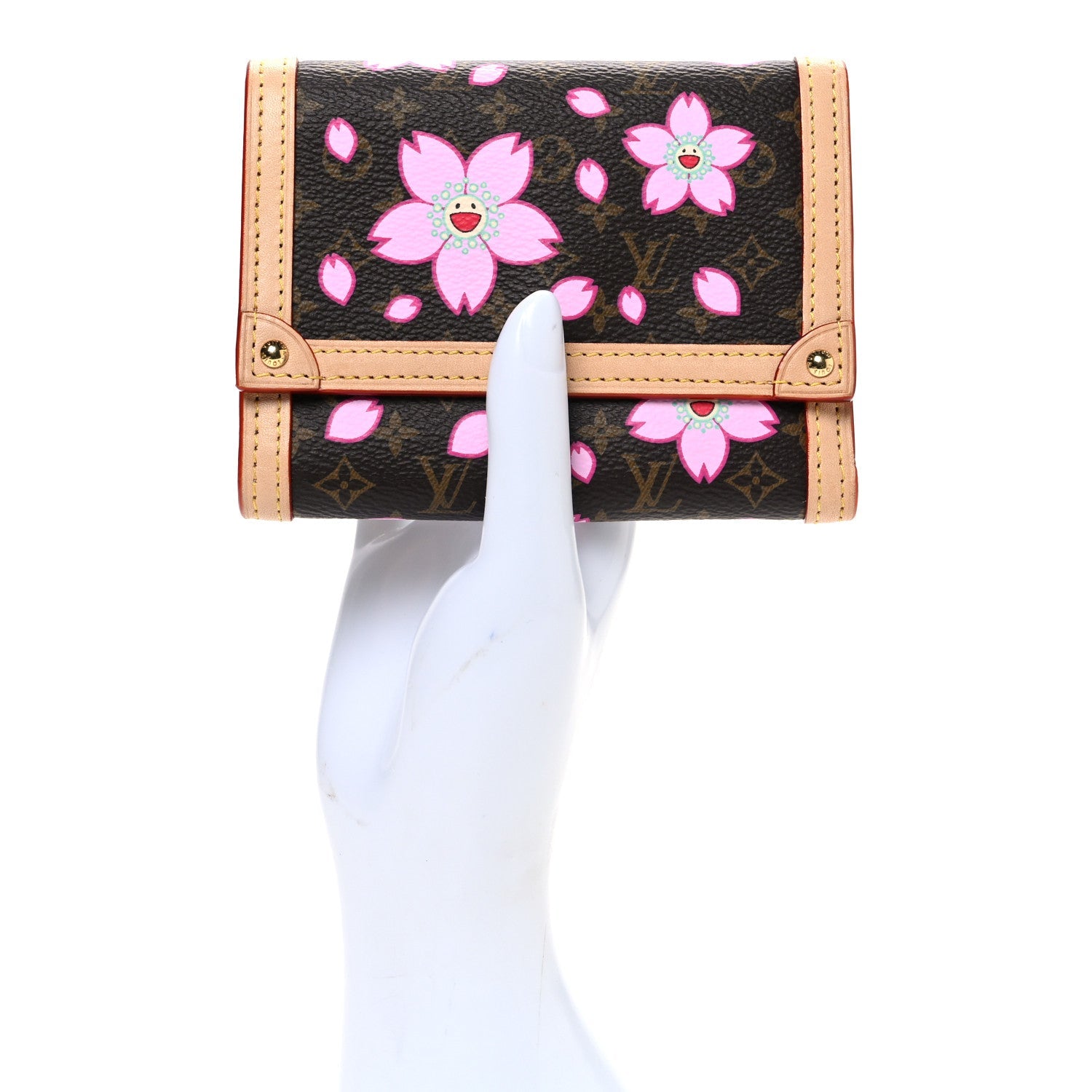 LV X TM Monogram Cherry Blossom Victorine Wallet Sakura Brown