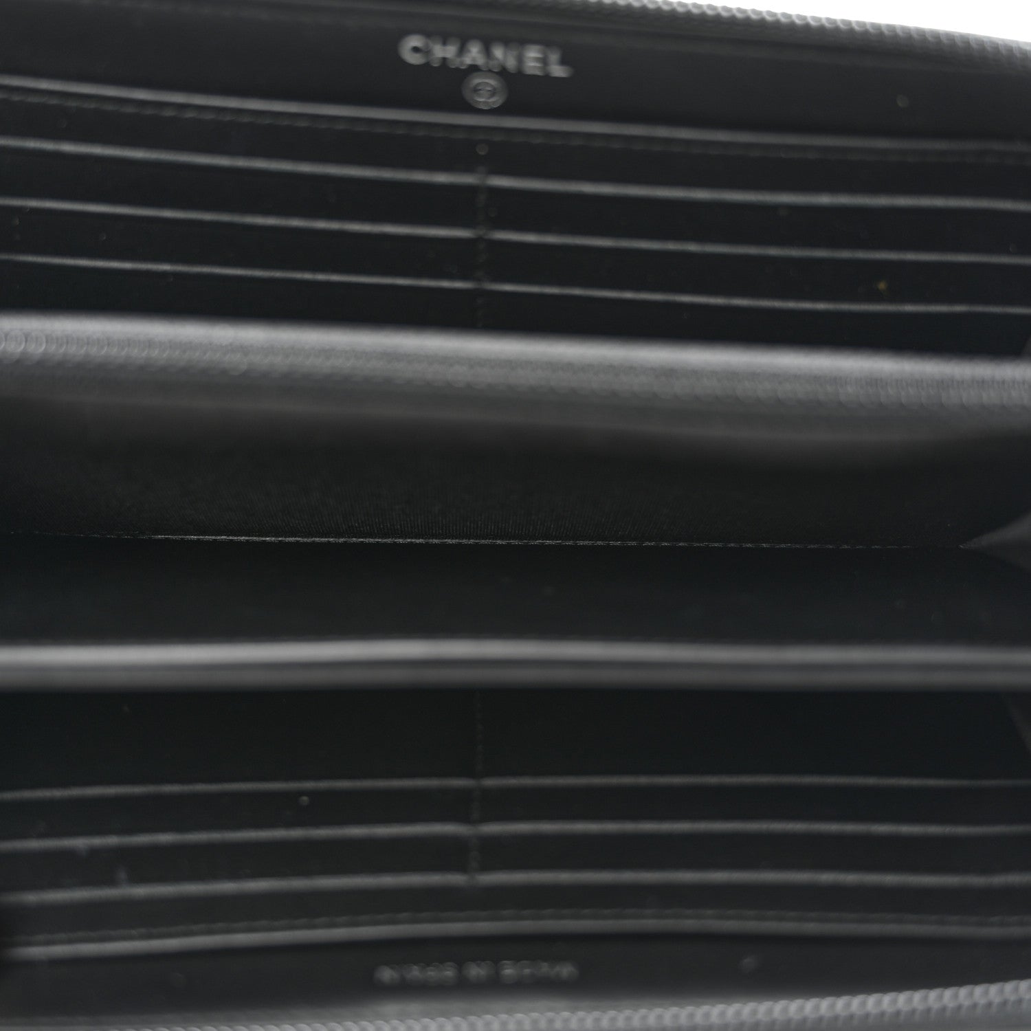 Caviar Quilted Boy Long Zip Around Wallet Black