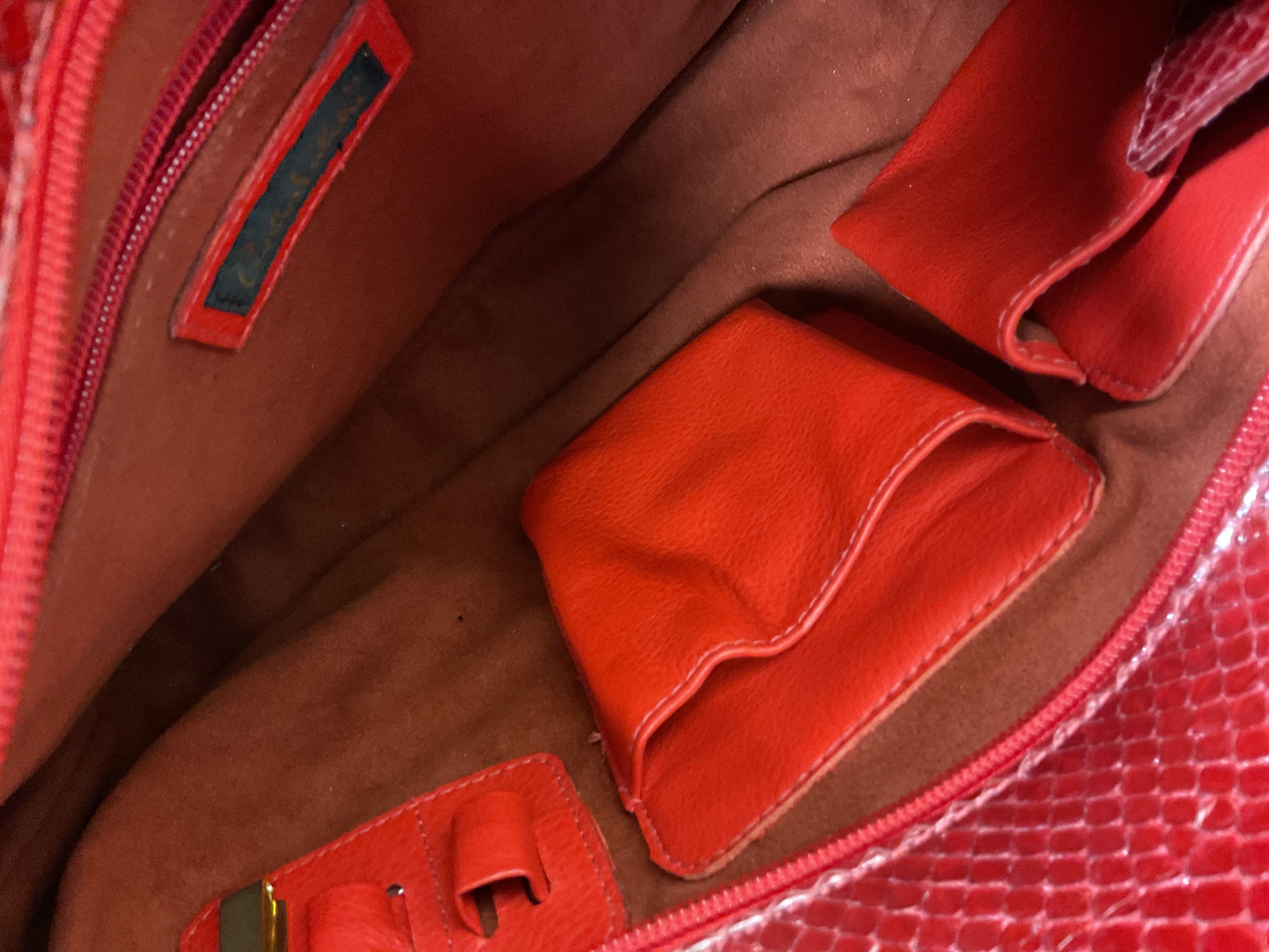 Handbag Leather By Cma In Red, Size:Medium