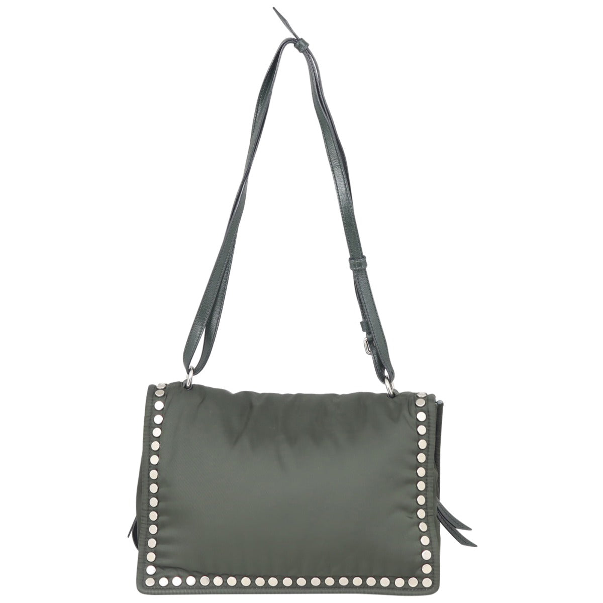 Prada Etiquette Studded Tessuto Messenger Bag