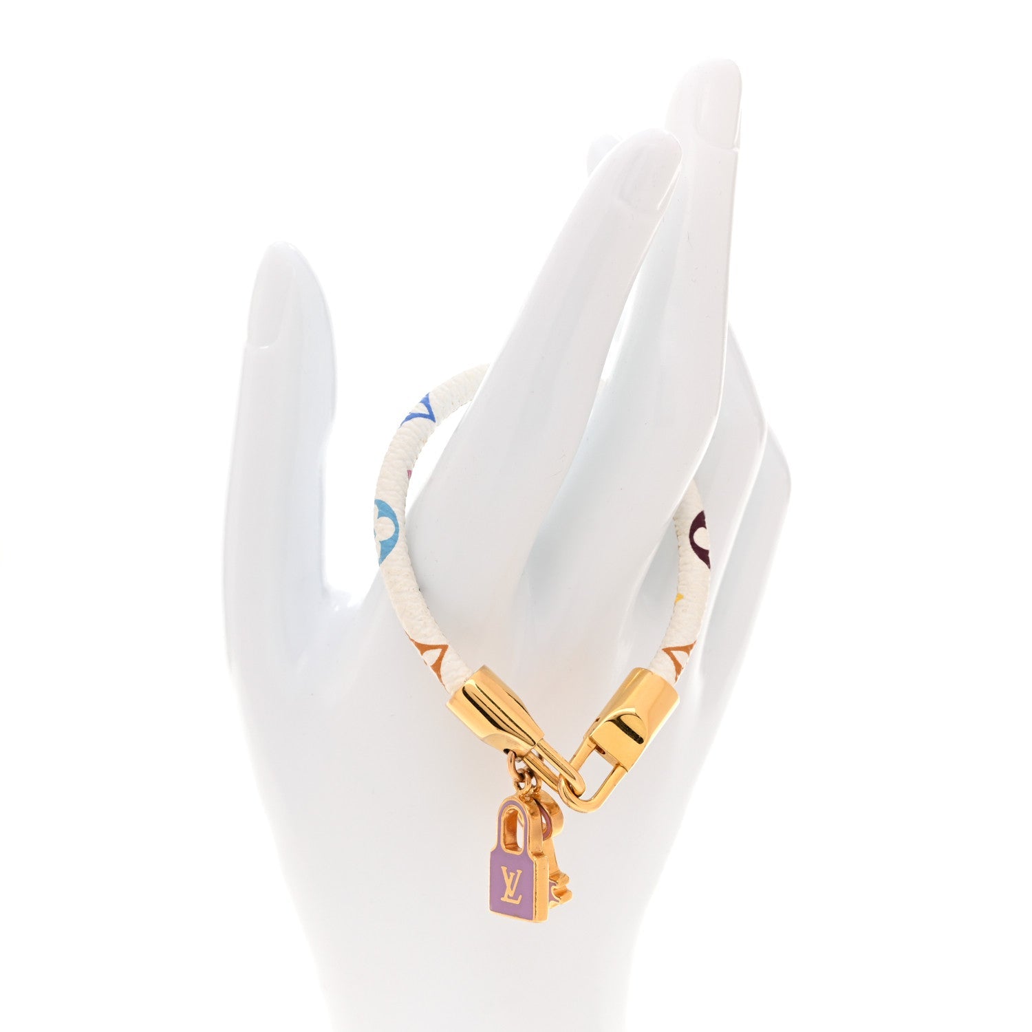 Monogram Multicolor Luck It Bracelet 17 White