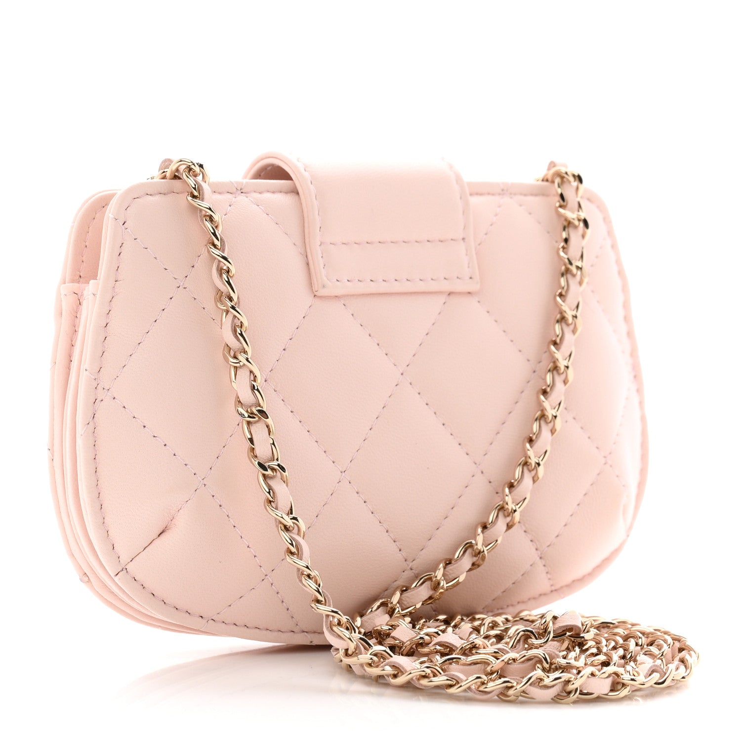 Lambskin Quilted Mini CC Chain Bag Light Pink