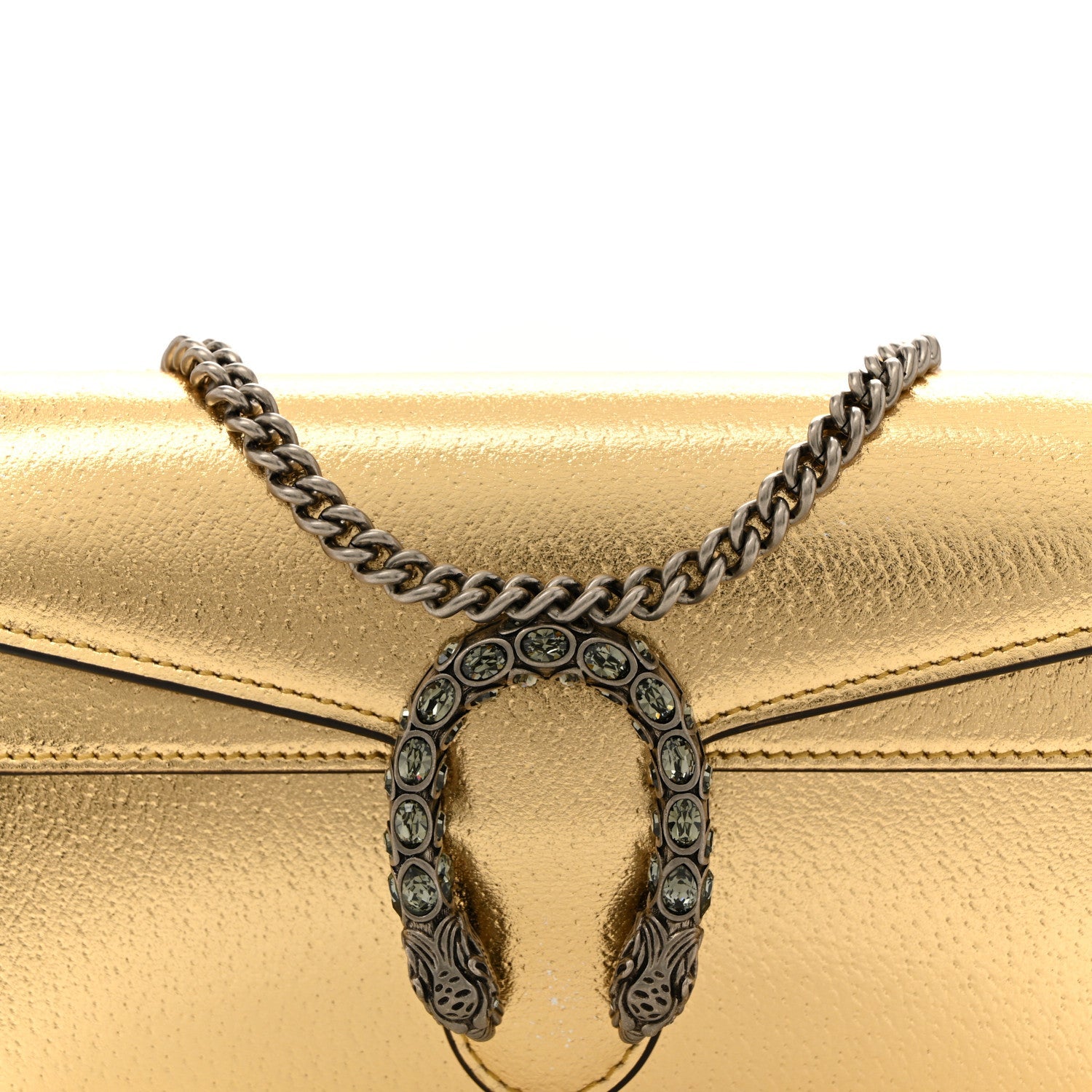 Metallic Calfskin Super Mini Dionysus Shoulder Bag Gold
