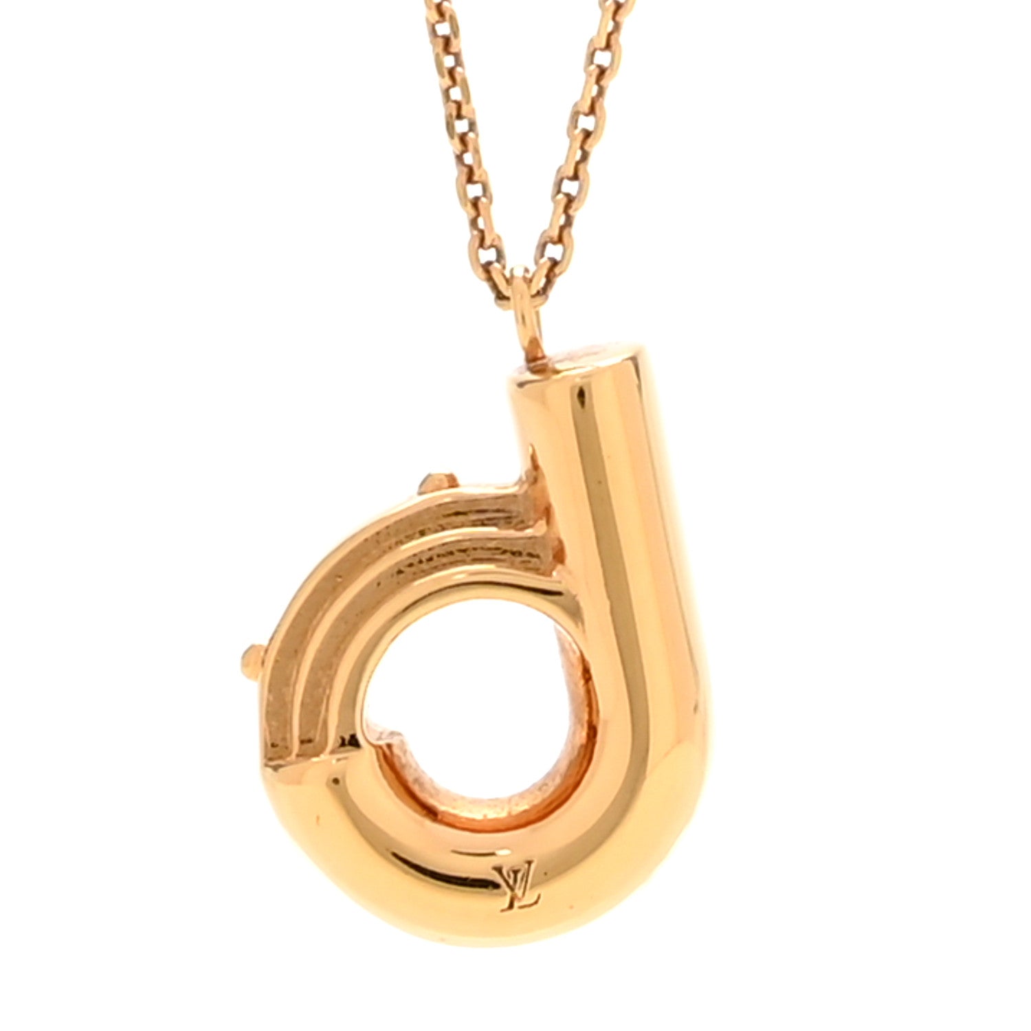 LV And Me Letter D Necklace Gold