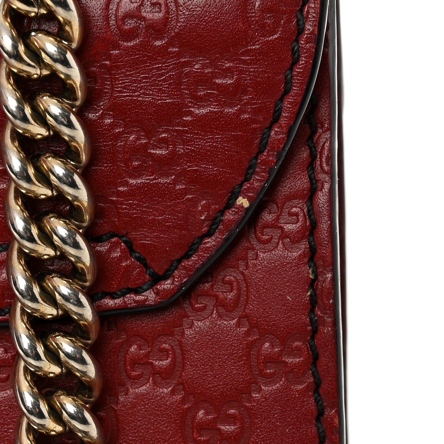 Soft Microguccissima Mini Emily Chain Shoulder Bag Rosso