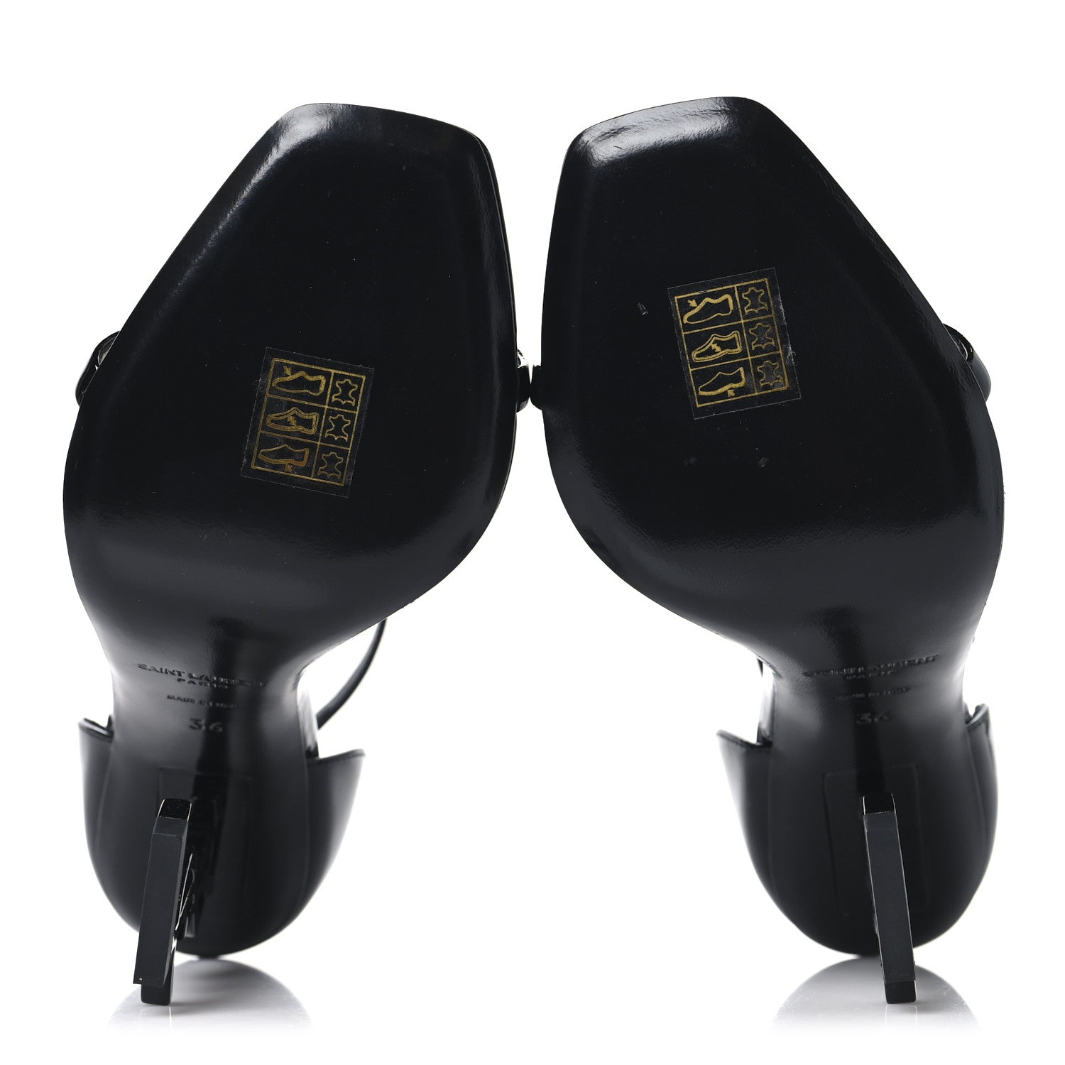 Patent Calfskin Opyum 110 Sandals 36 Black