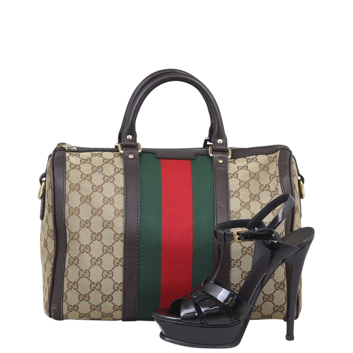 Gucci Vintage Web Original GG Boston Bag Medium