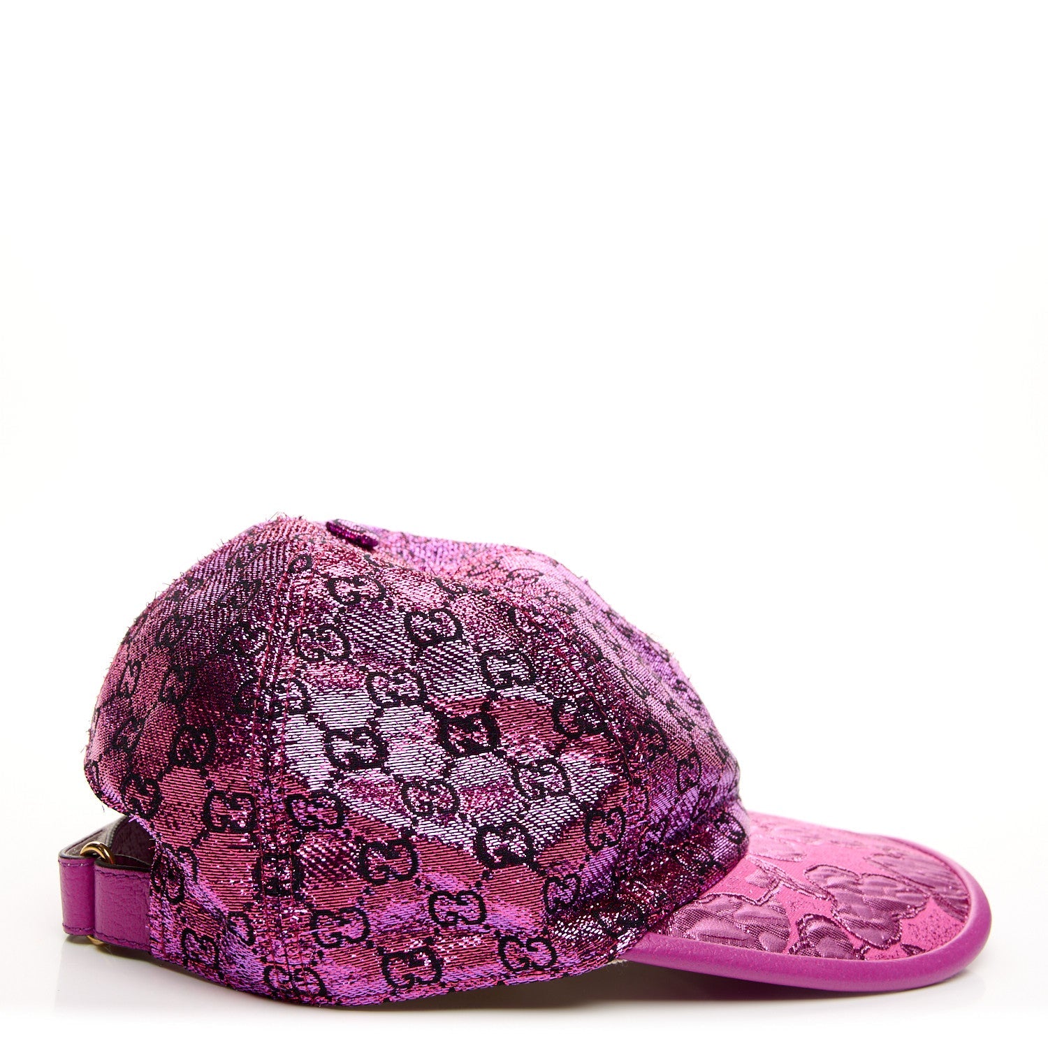 Silk Blend Jacquard Monogram Santa Barbara Baseball Hat S Fuxia Black