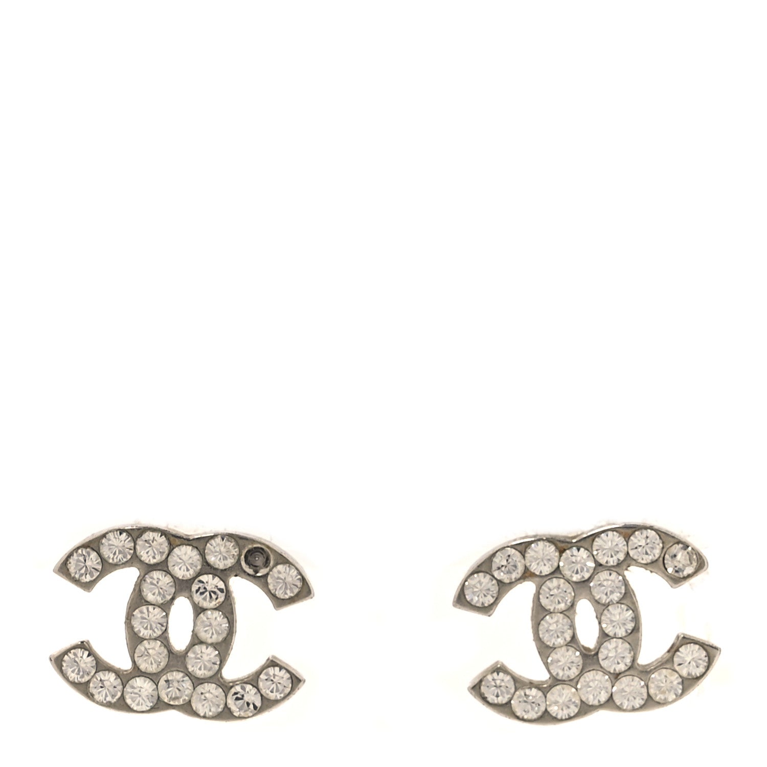 Crystal Mini CC Earrings Silver