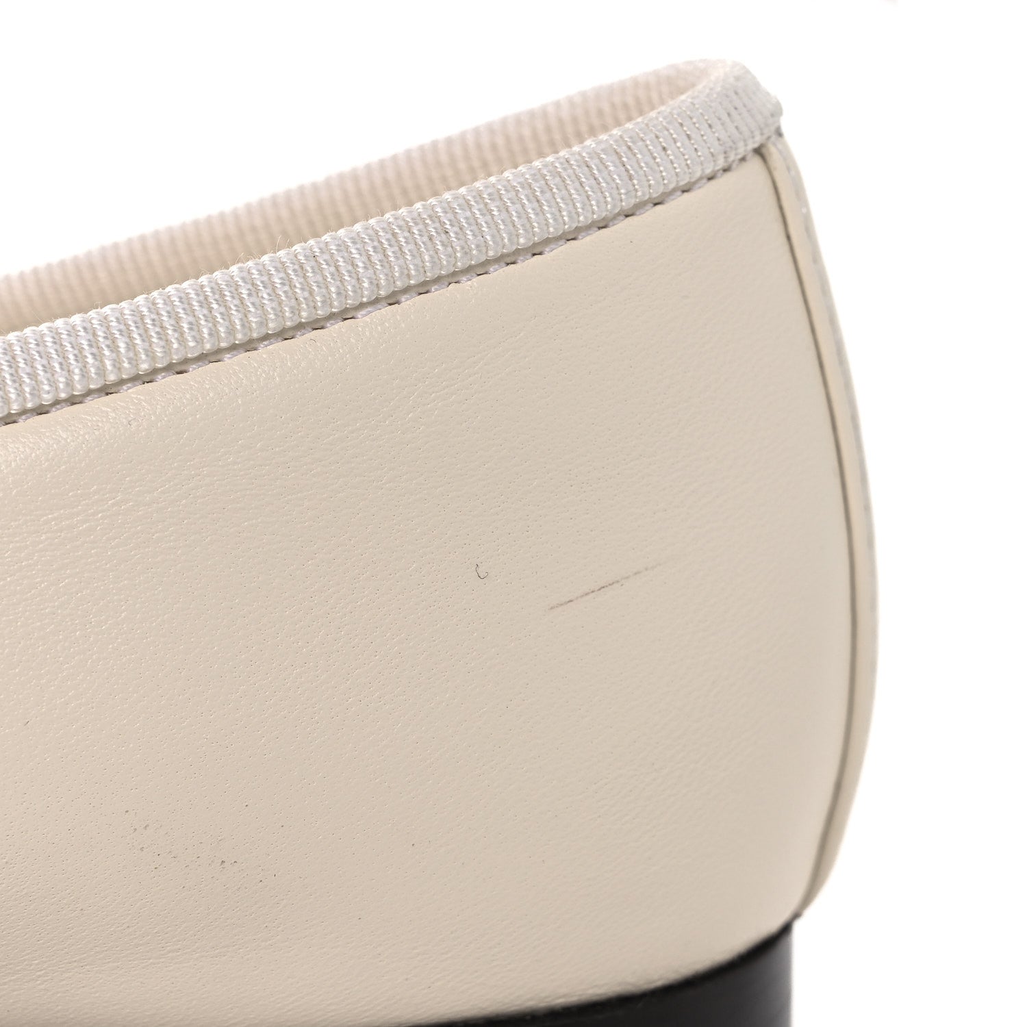 Lambskin Cap Toe CC Ballerina Flats 35 White Black