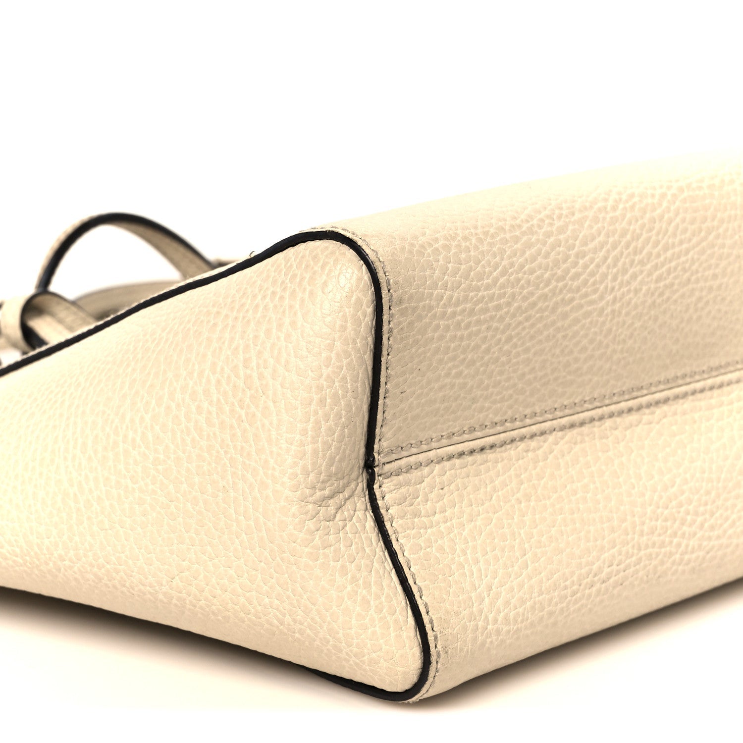 Dollar Calfskin Mini Swing Top Handle Bag Mystic White