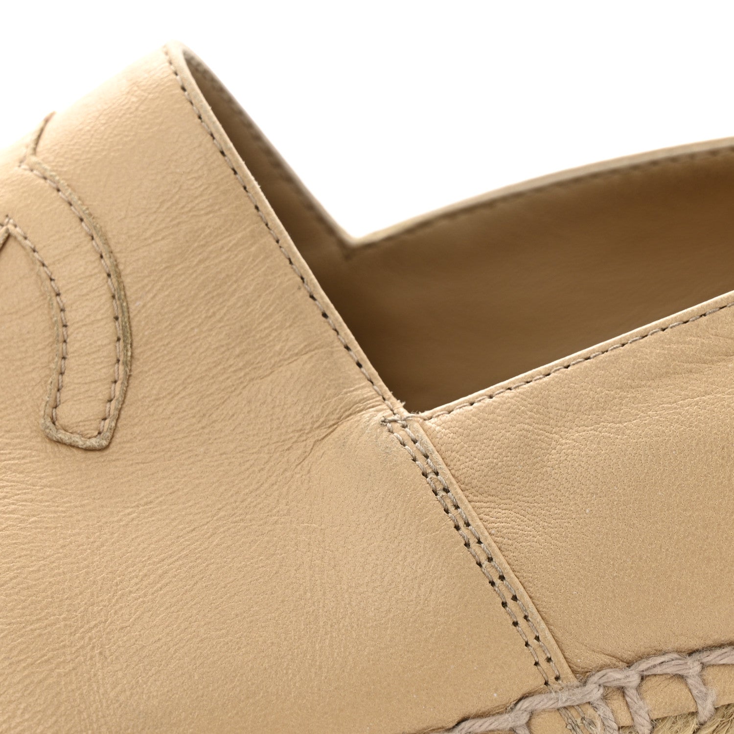 Lambskin CC Espadrilles 37 Beige Black