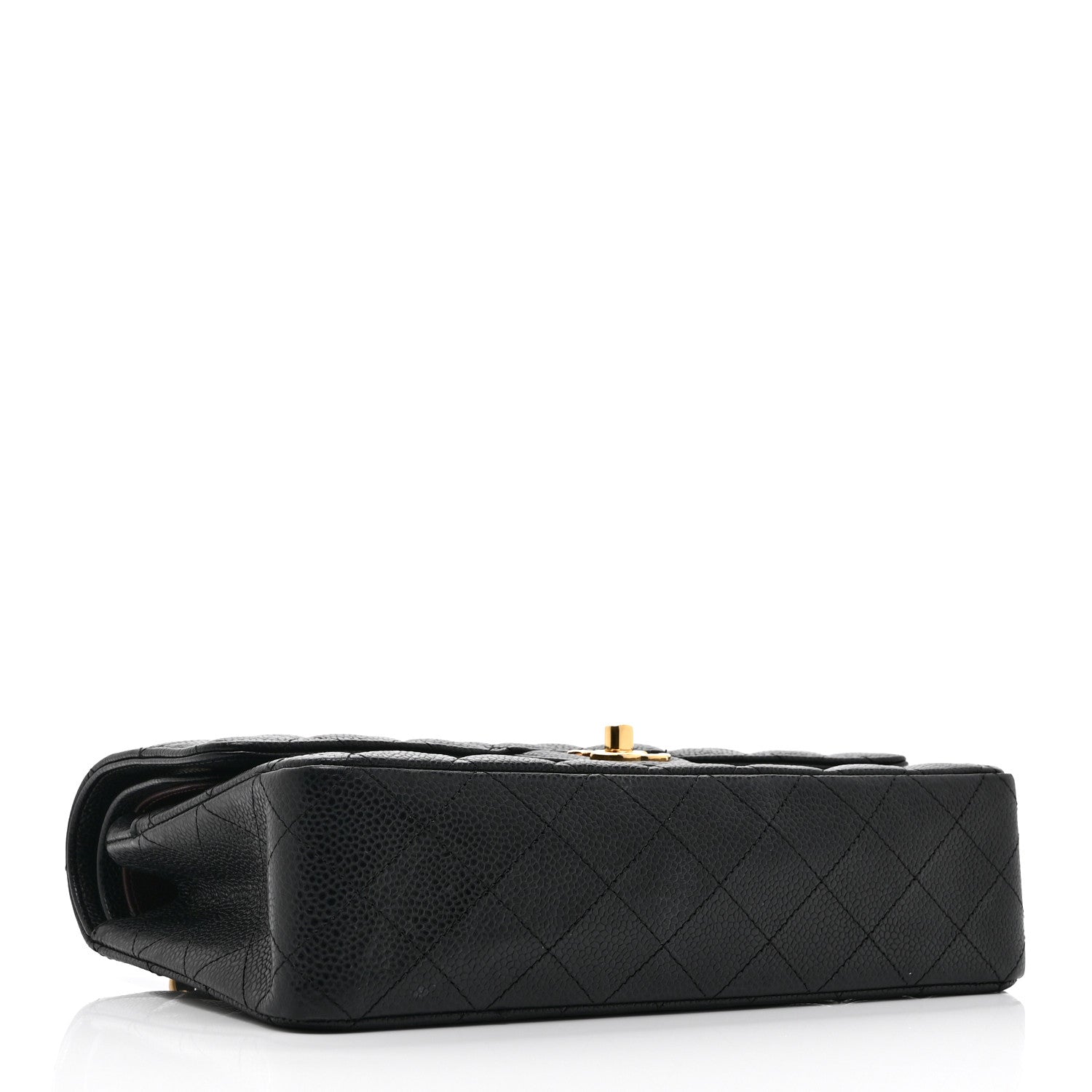 Caviar Quilted Medium Double Flap Black