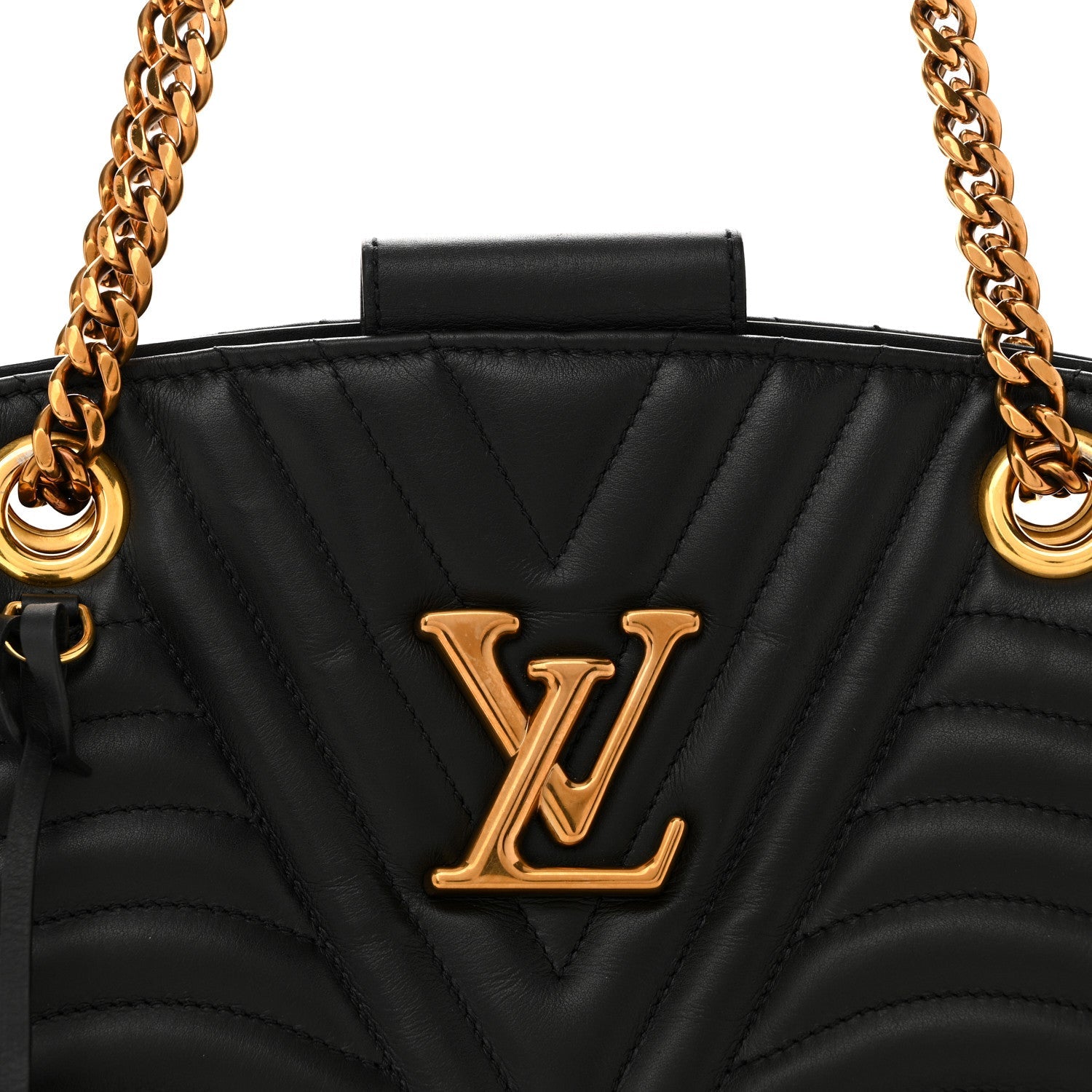 Calfskin New Wave Chain Tote Black
