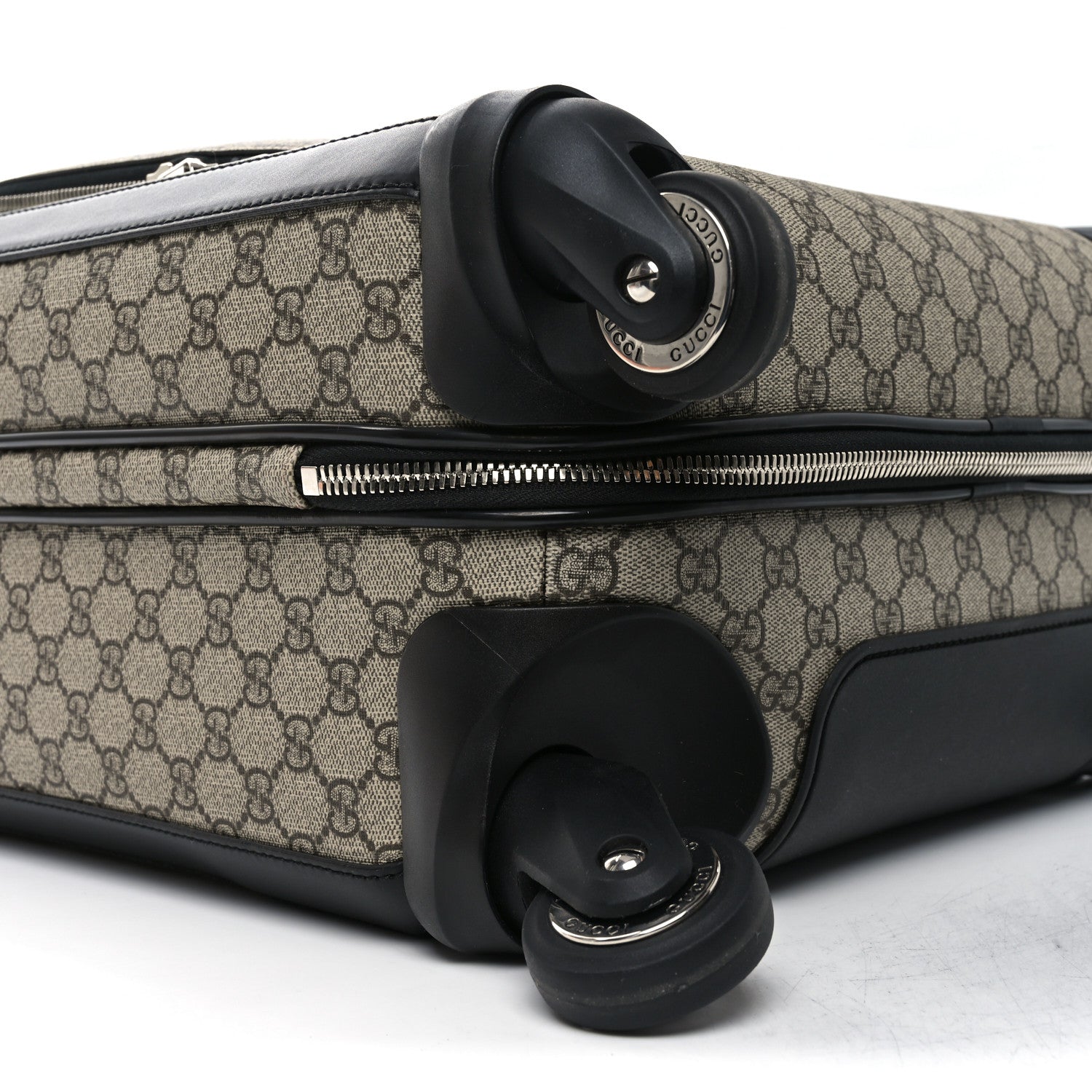 GG Supreme Monogram Calfskin Carry On Trolley Beige Ebony Black