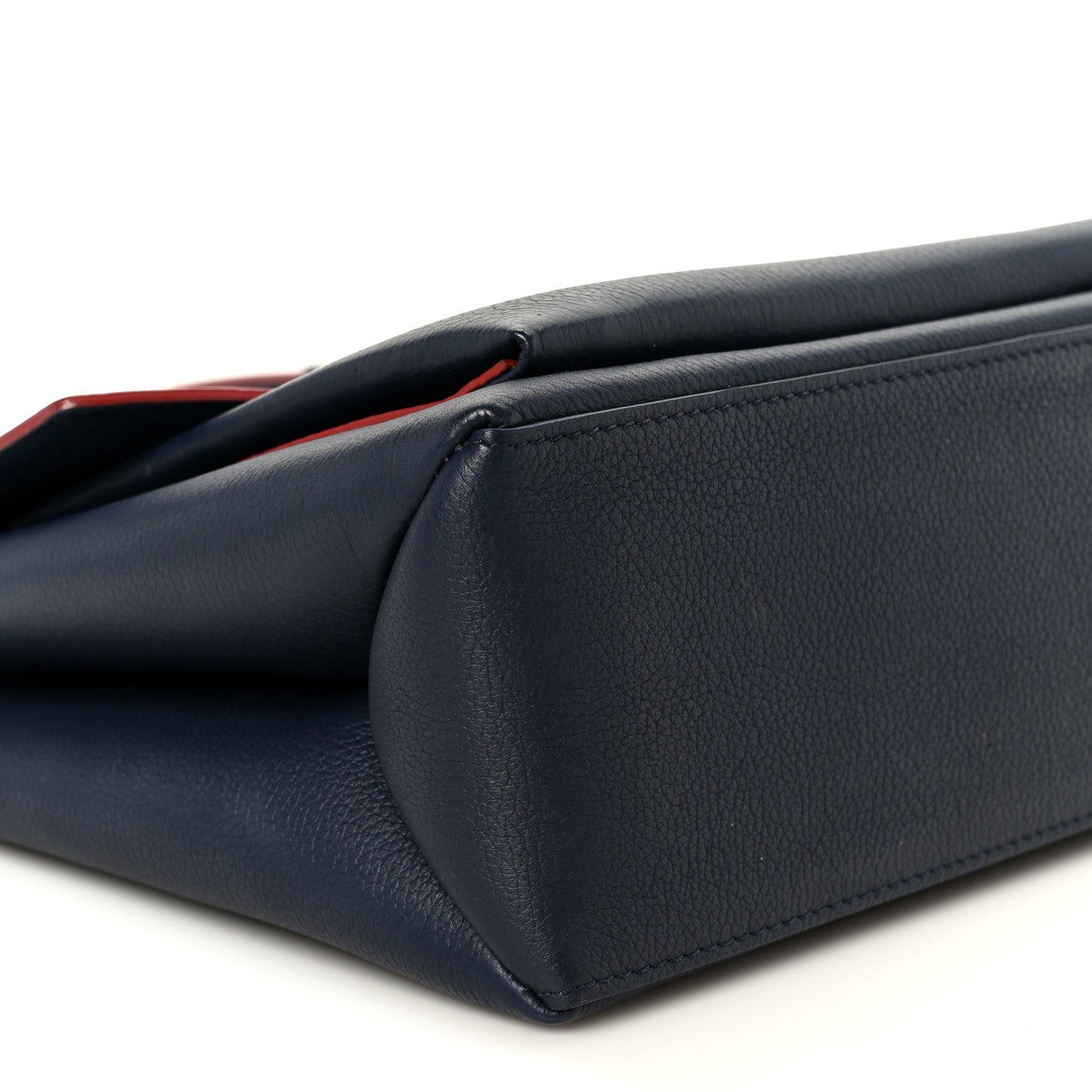 Soft Calfskin My Lockme Top Handle Marine Rouge