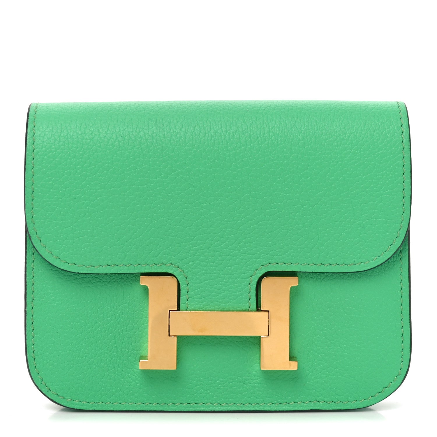 Evercolor Bi-Color Constance Slim Wallet Vert Comics Bleu Zellige