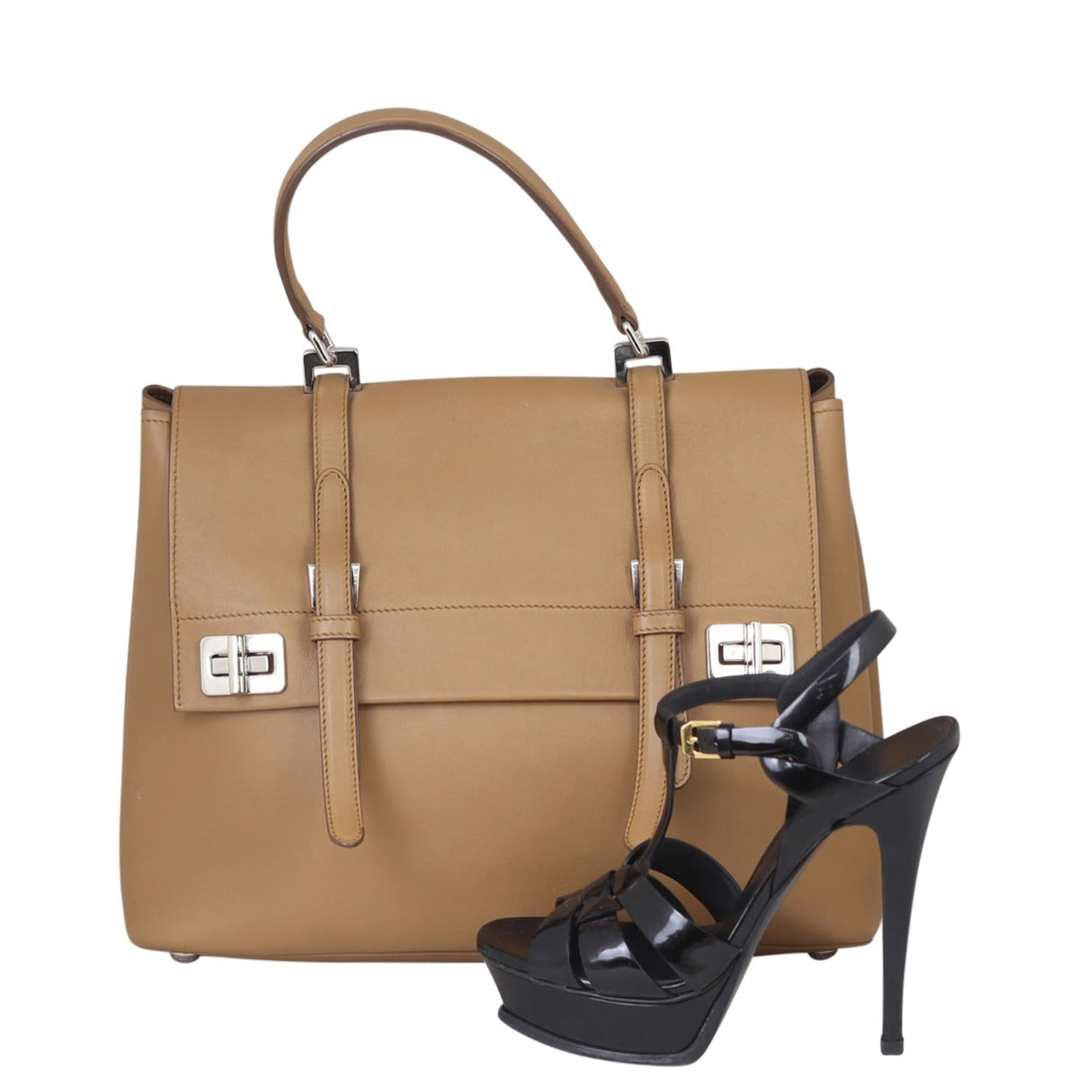 Prada City Calf Flap Satchel