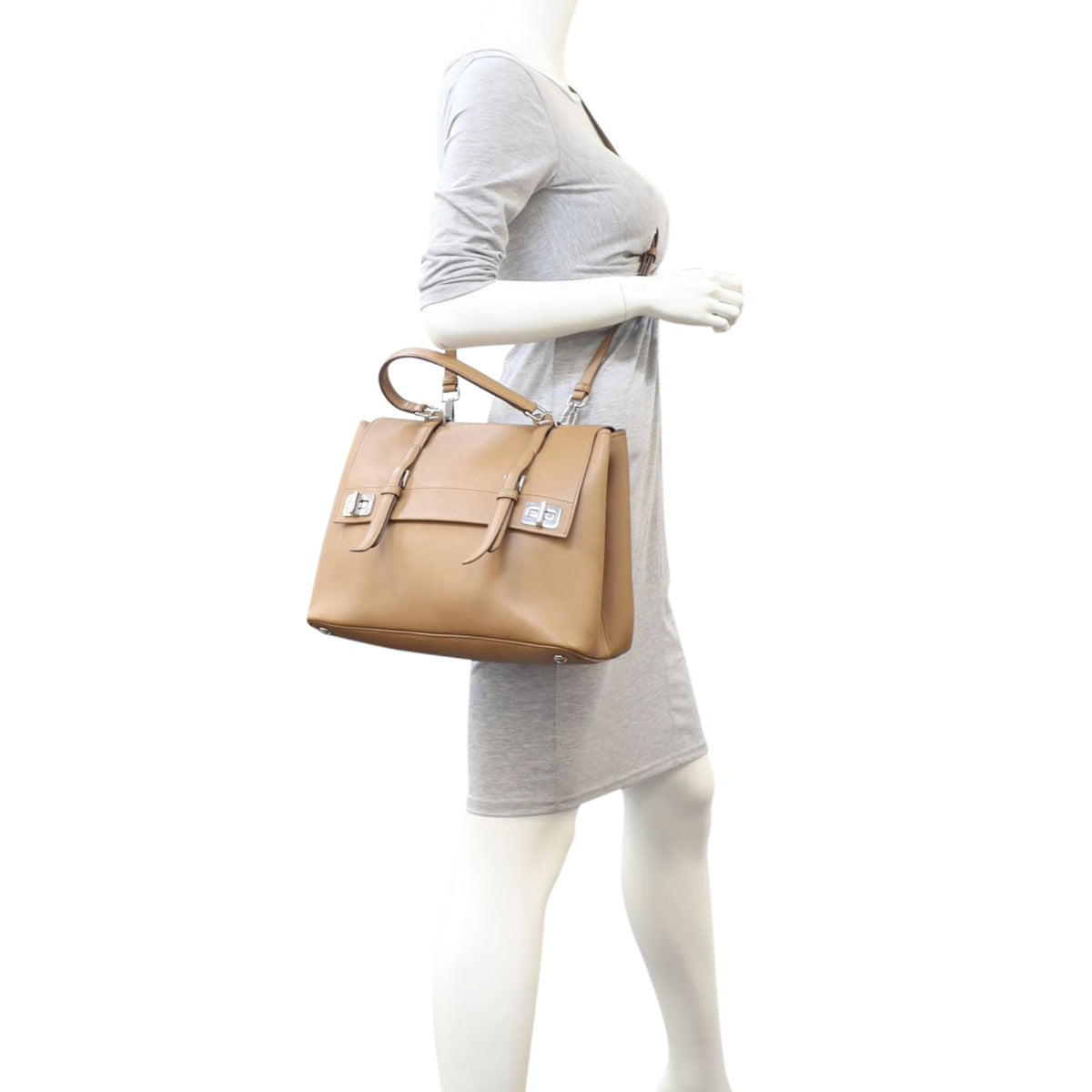 Prada City Calf Flap Satchel