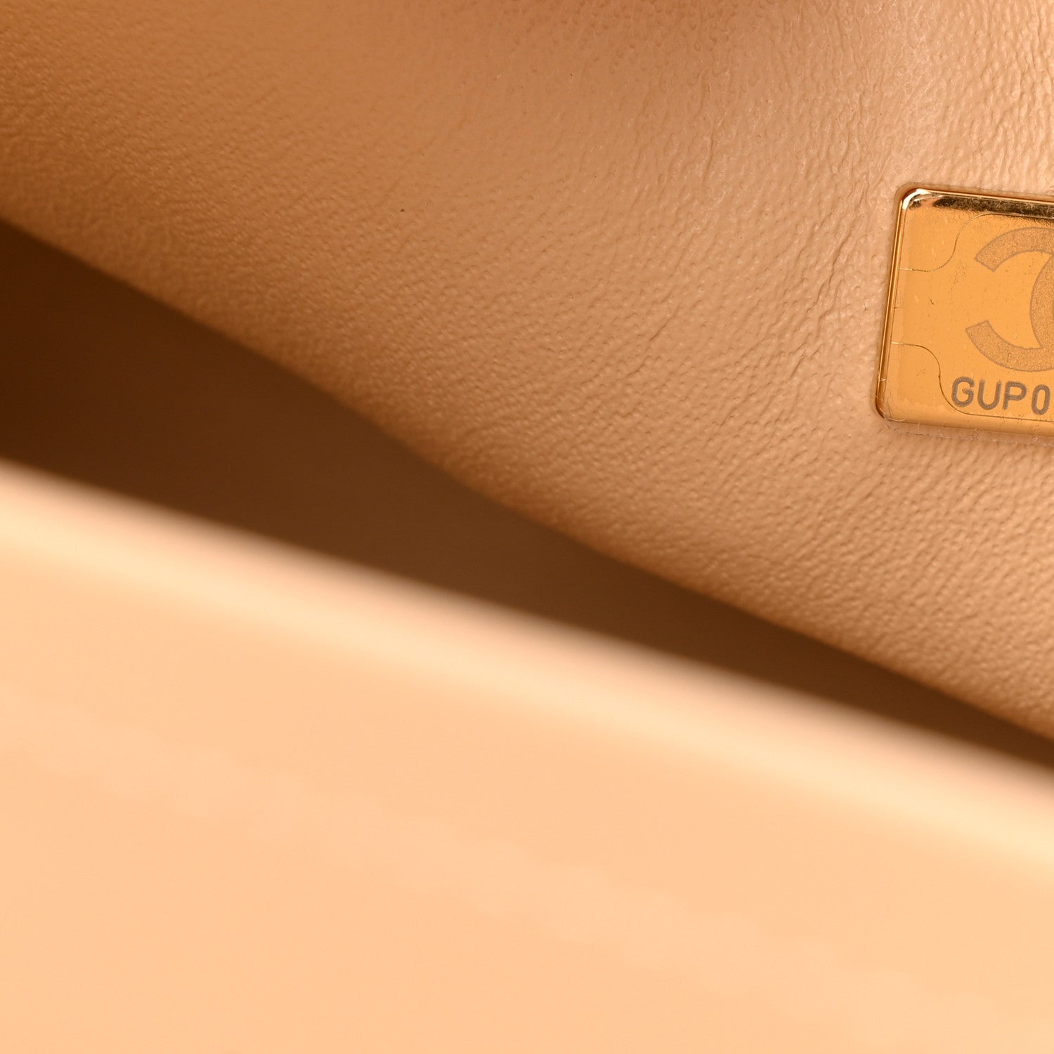 Lambskin Quilted Small Double Flap Beige