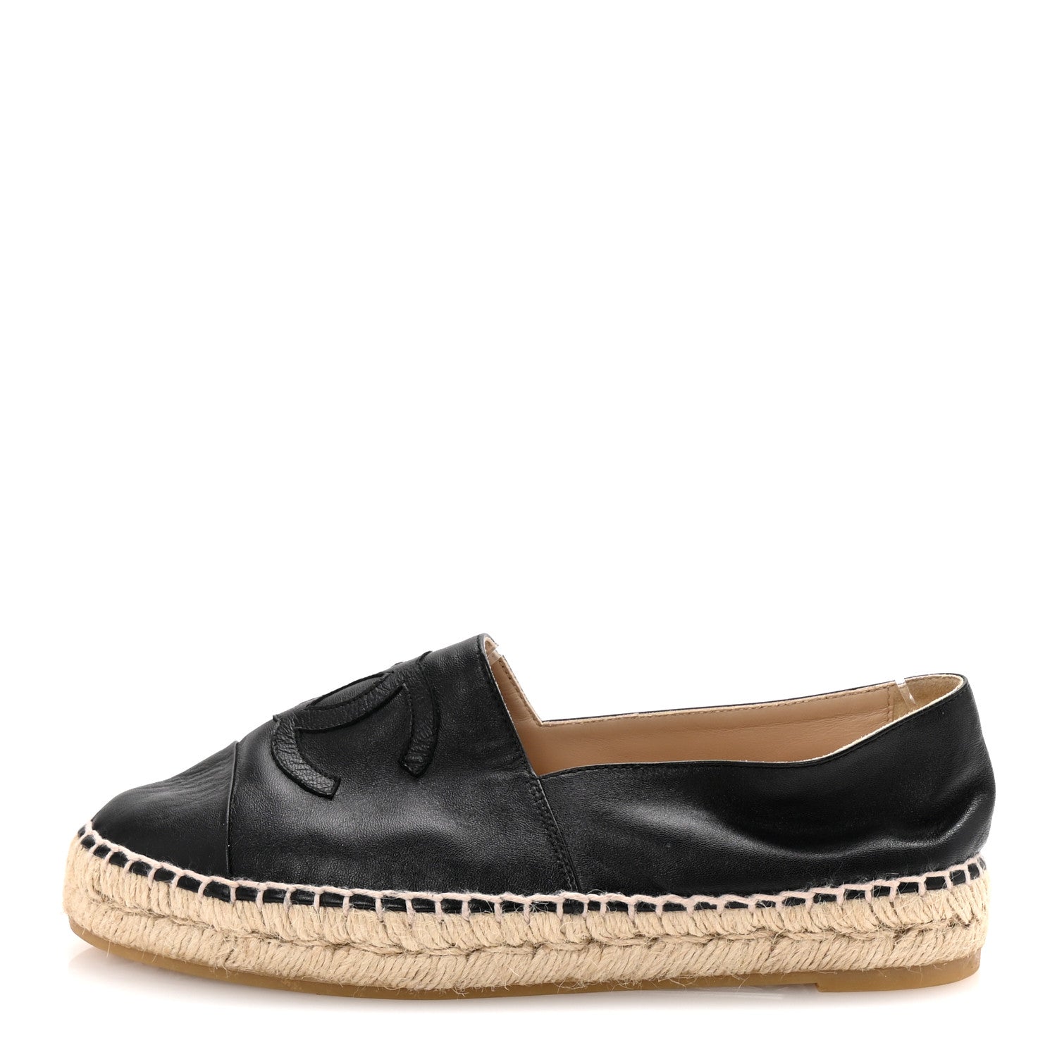 Lambskin CC Espadrilles 37 Black