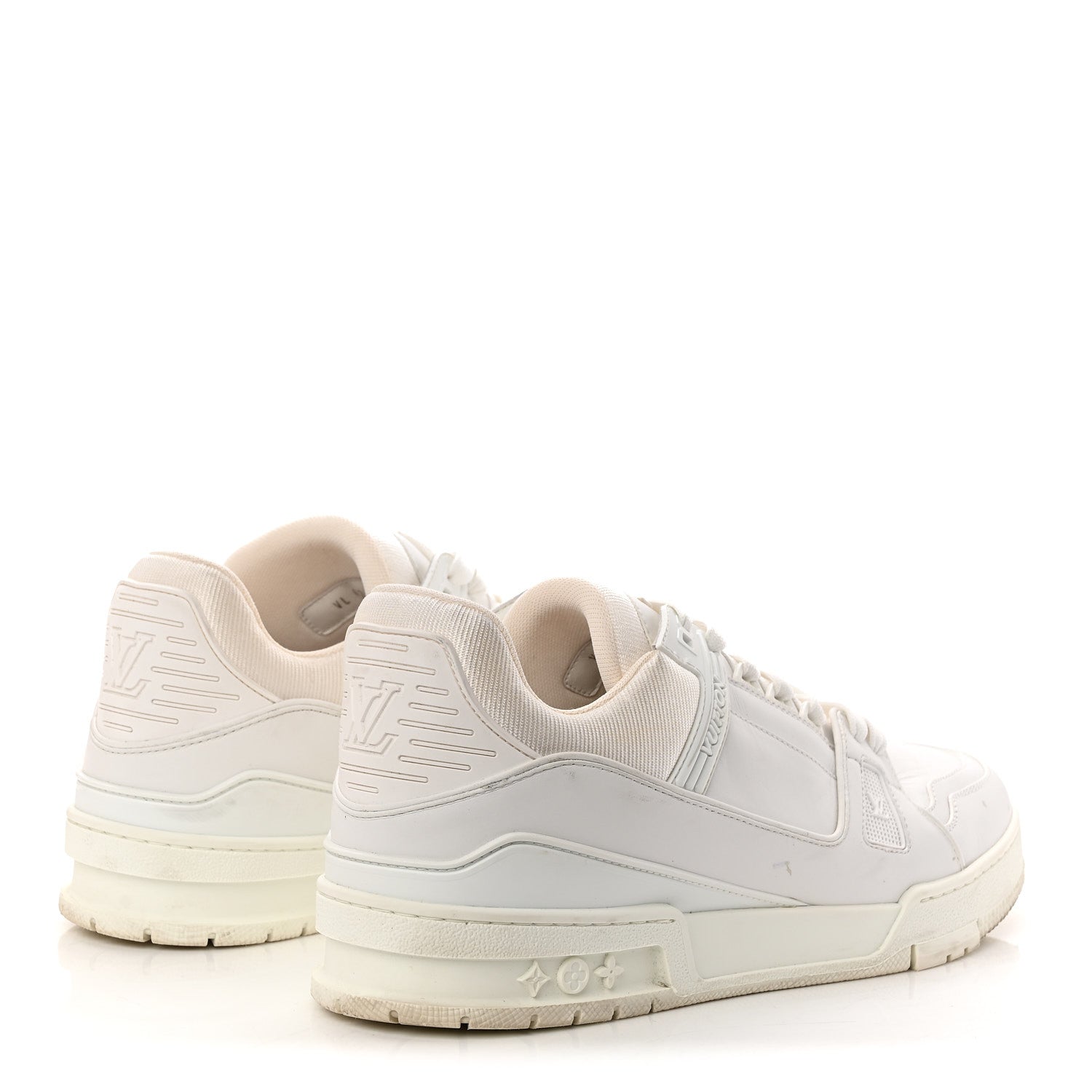 Calfskin Mens LV Trainer Sneakers 9.5 White