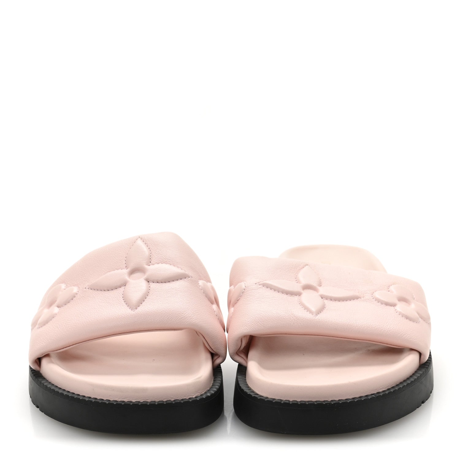 Lambskin Embossed Monogram Comfort Mules 41 Rose Clair