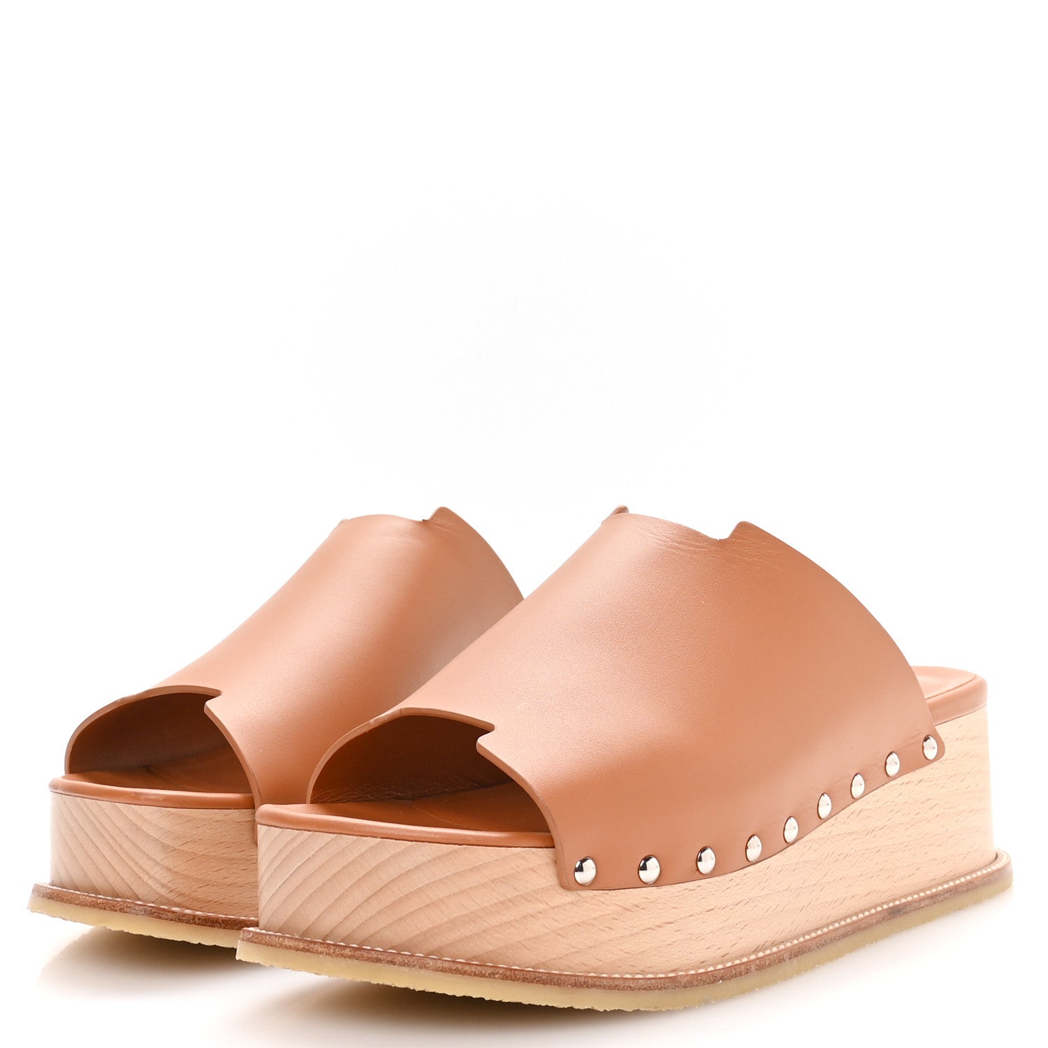 Calfskin Ellipse Mules 38 Marron Glaise