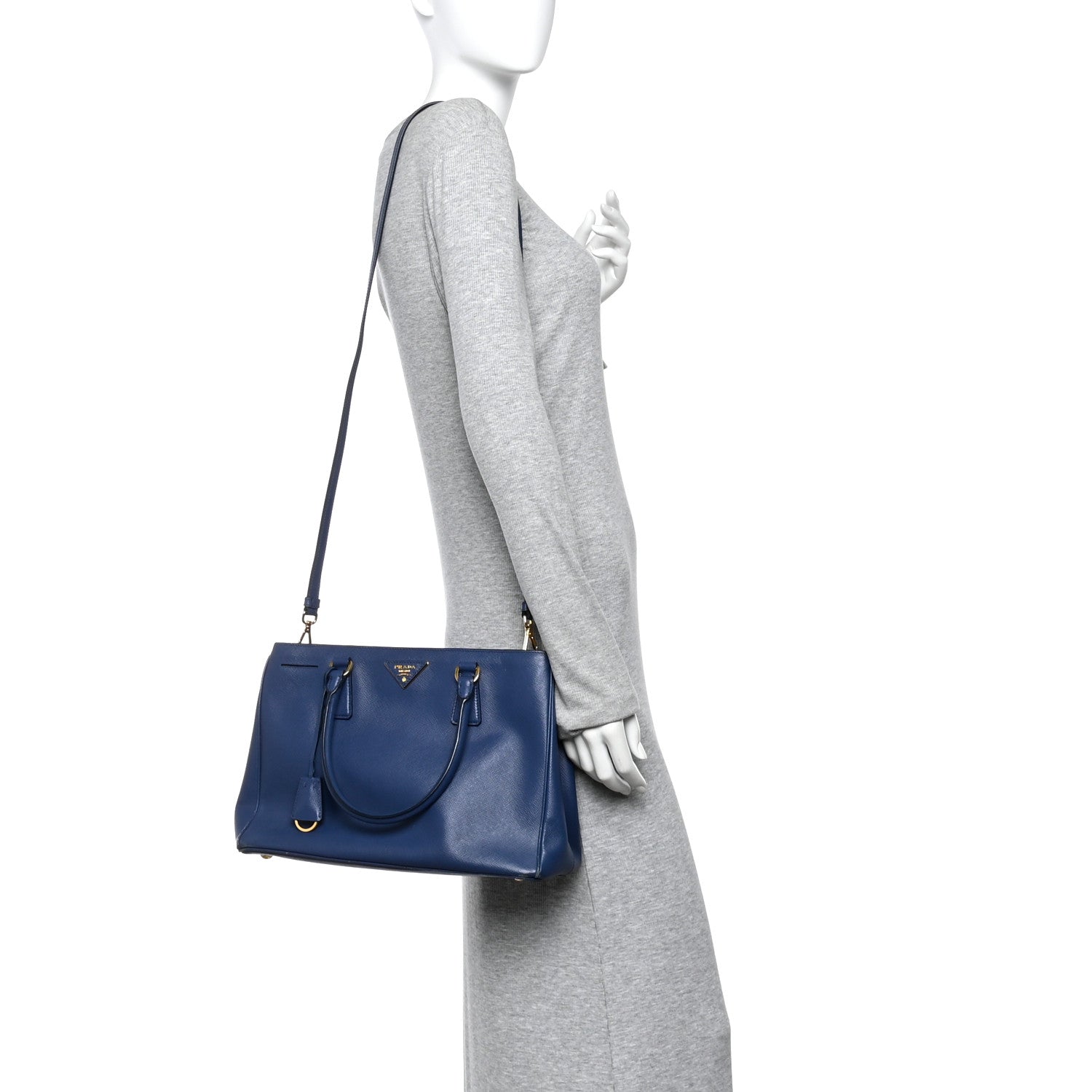 Saffiano Lux Medium Tote Bluette