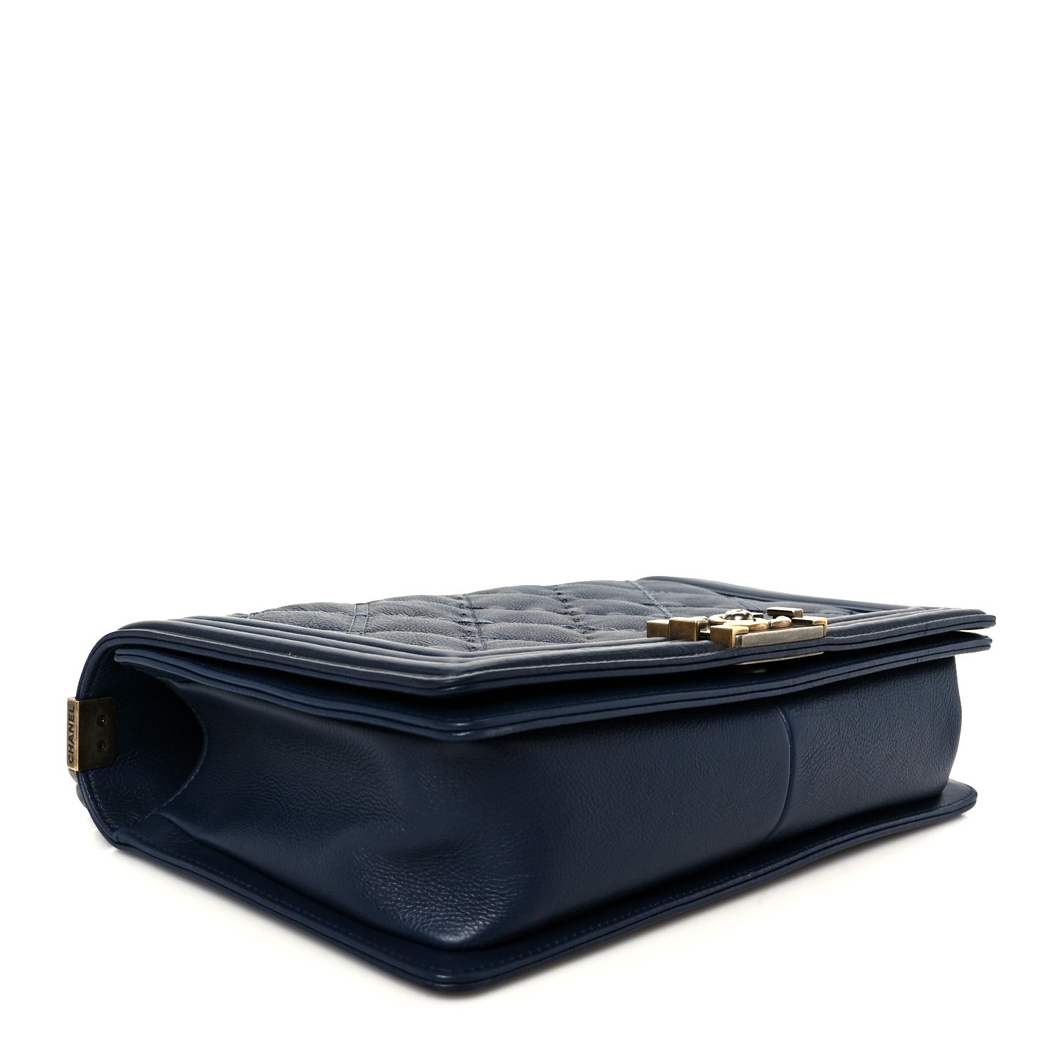 Calfskin Stitched New Medium Boy Flap Black