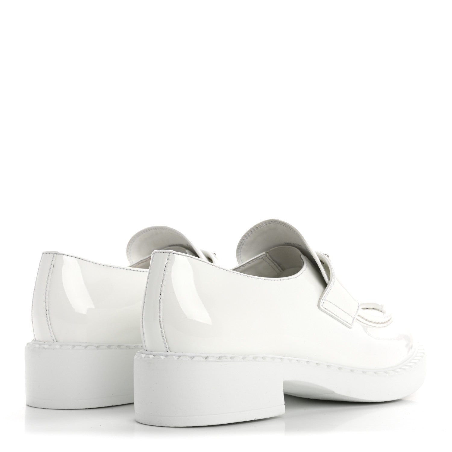 Vernice Triangle 50mm Loafers 39.5 White