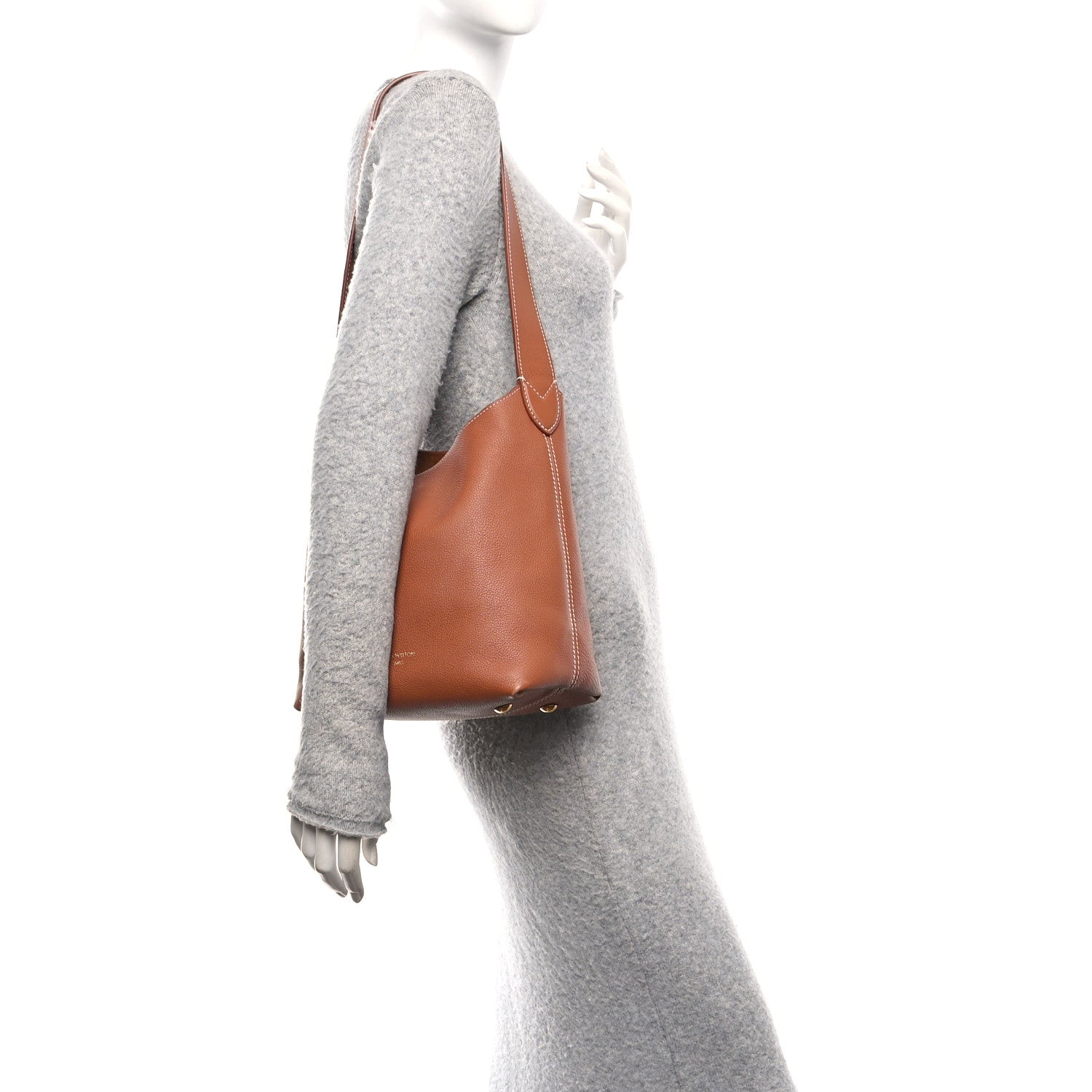 Grained Calfskin Low Key Hobo PM Cognac