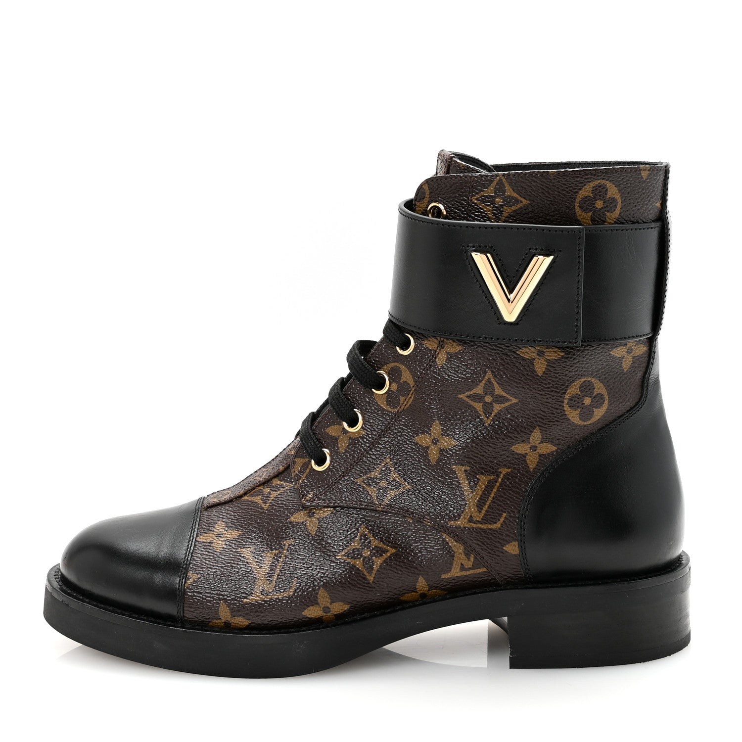Calfskin Monogram Wonderland Flat Ranger Boots 39.5 Black