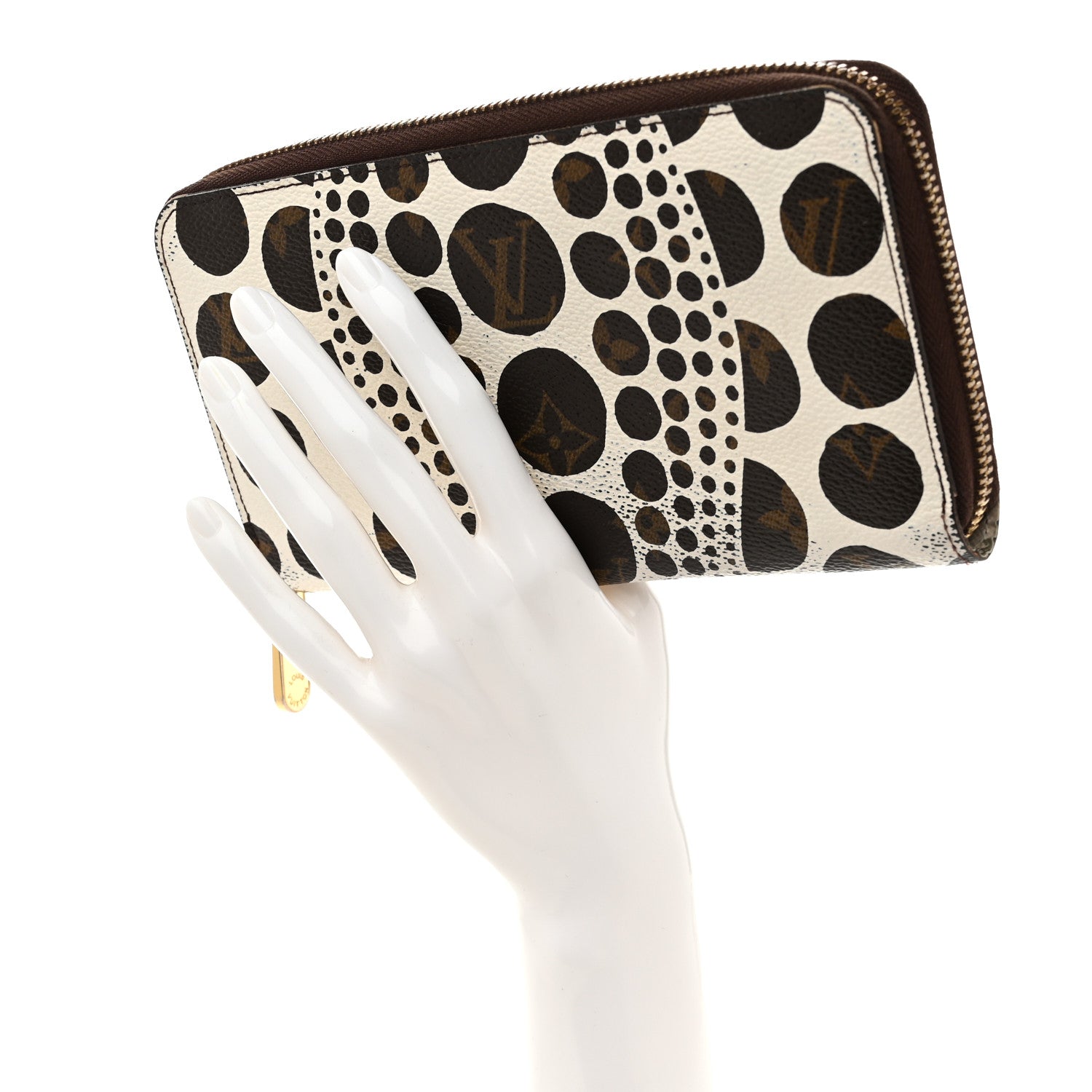 Monogram Kusama Pumpkin Dots Zippy Wallet White