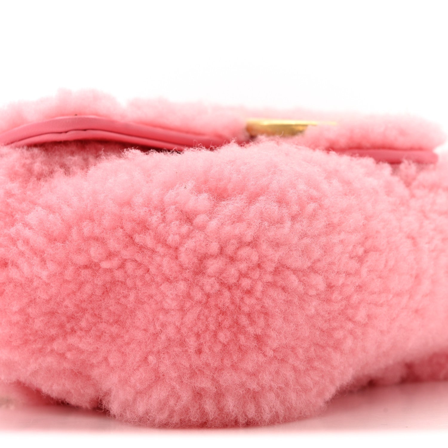 Shearling Matelasse Super Mini GG Marmont Shoulder Bag Lotus Pink