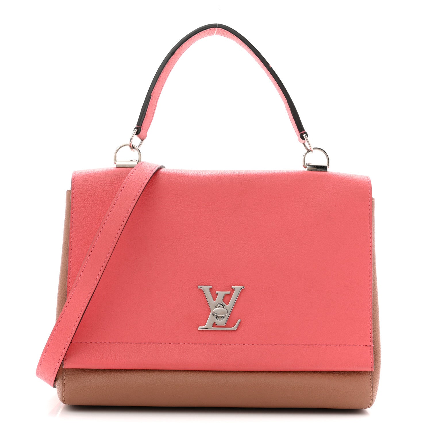 Soft Calfskin Lockme II Top Handle  Rose Bruyere