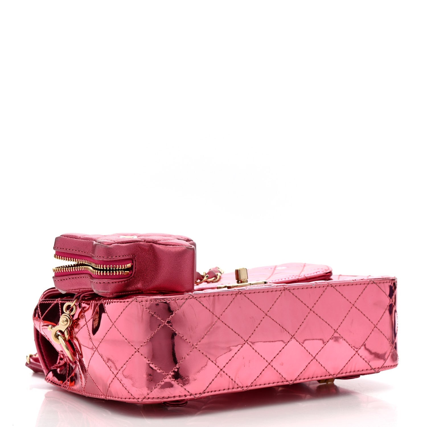 Mirror Calfskin Metallic Calfskin Quilted Hollywood Boulevard Backpack Pink