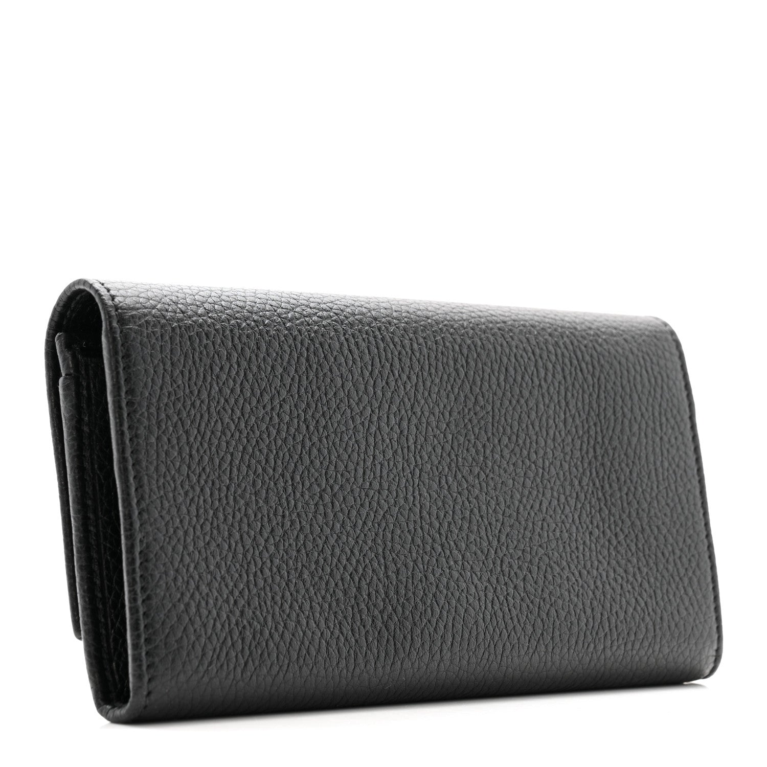 Pebbled Calfskin Large Soho Continental Wallet Black