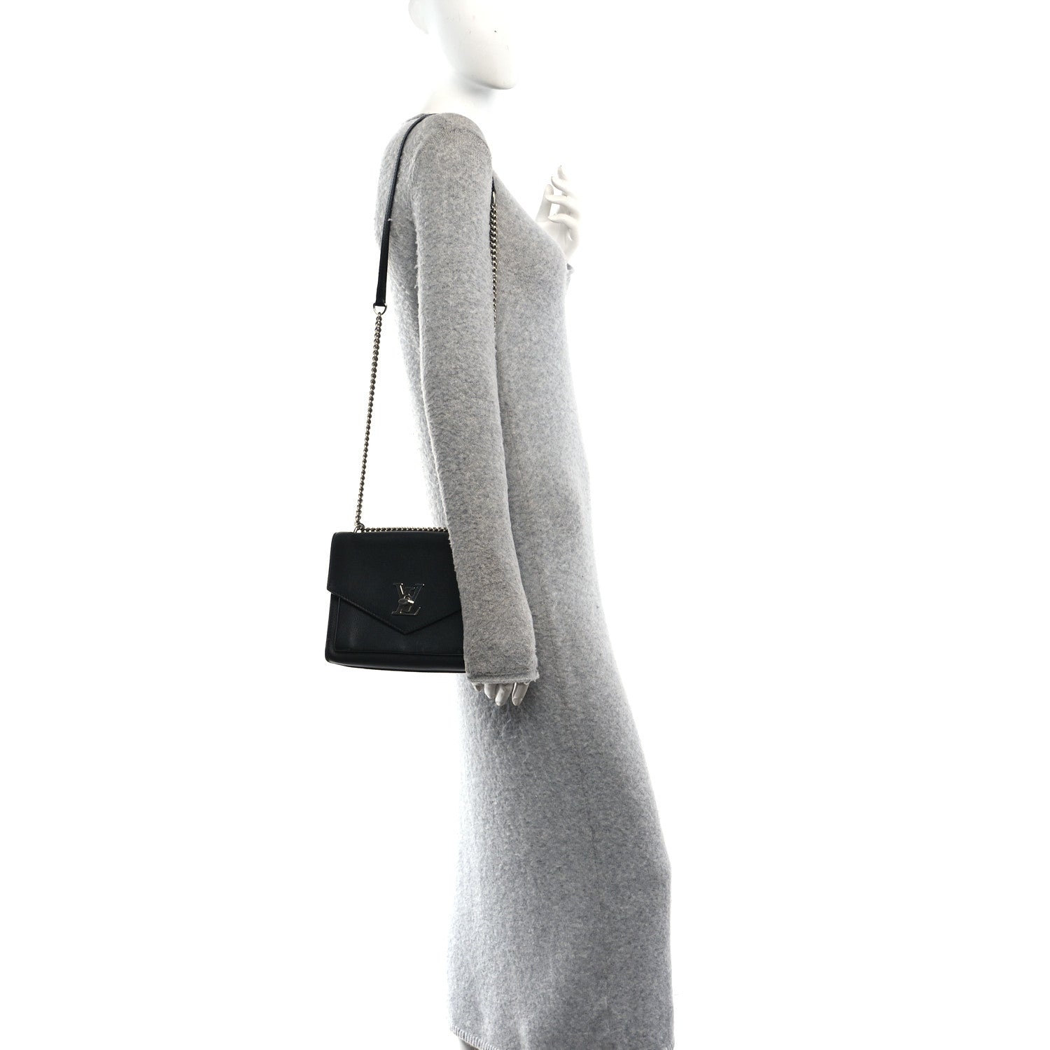 Soft Calfskin My Lockme Chain Bag BB Black