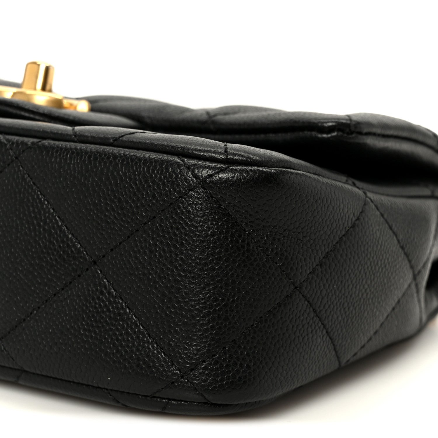 Caviar Quilted Mini Sweetheart Rectangular Flap Black