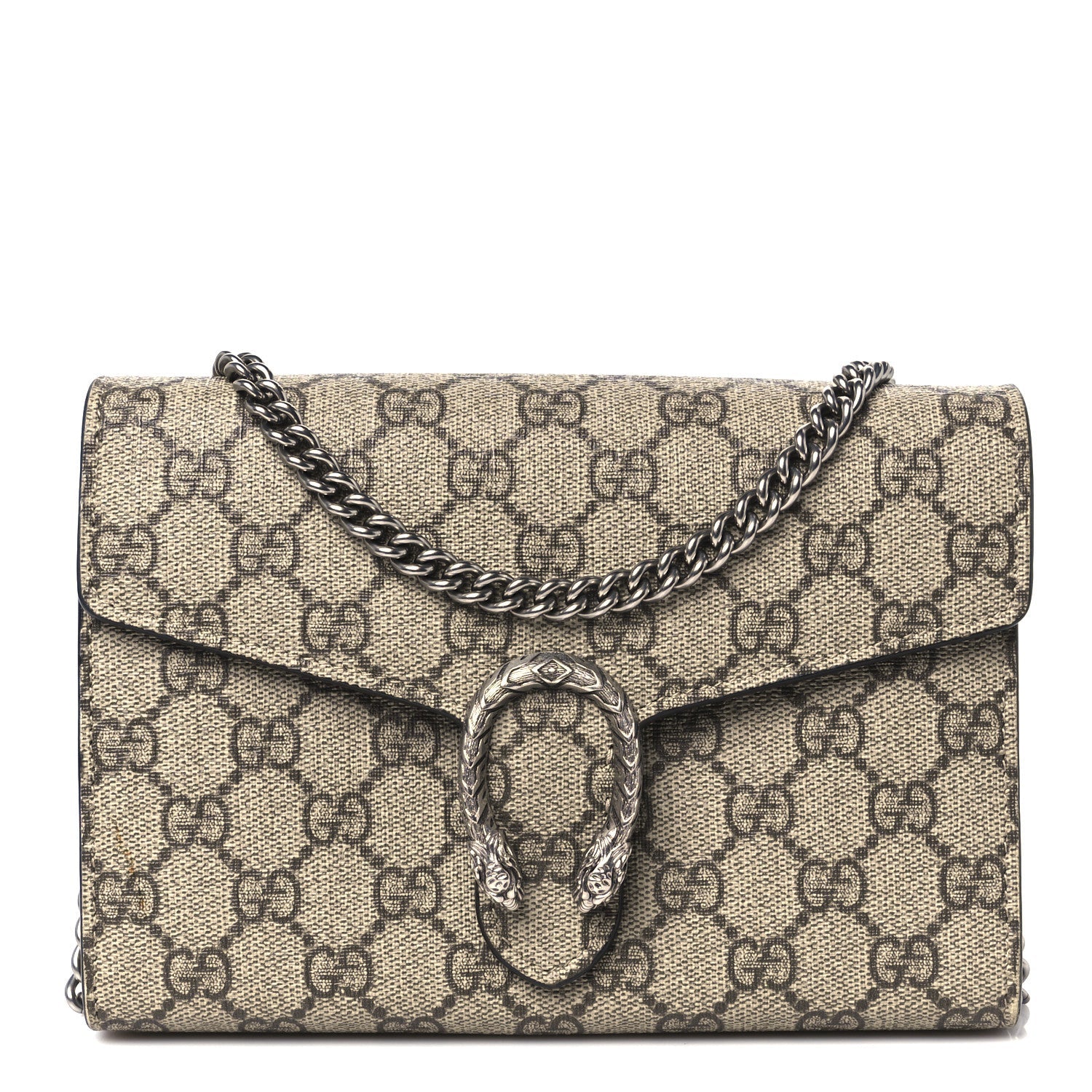 GG Supreme Monogram Mini Dionysus Chain Wallet Beige Taupe