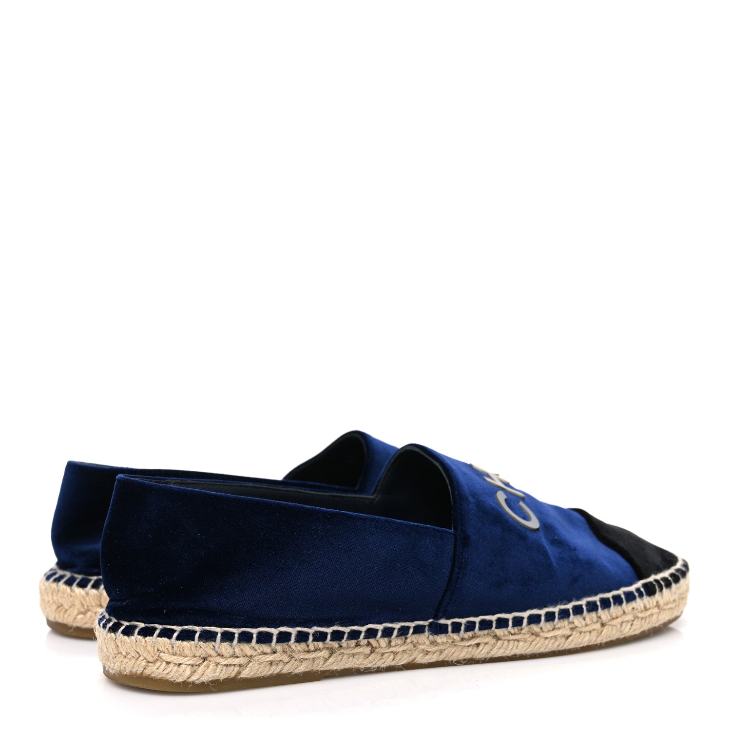 Velvet Logo Espadrilles 38 Navy Black