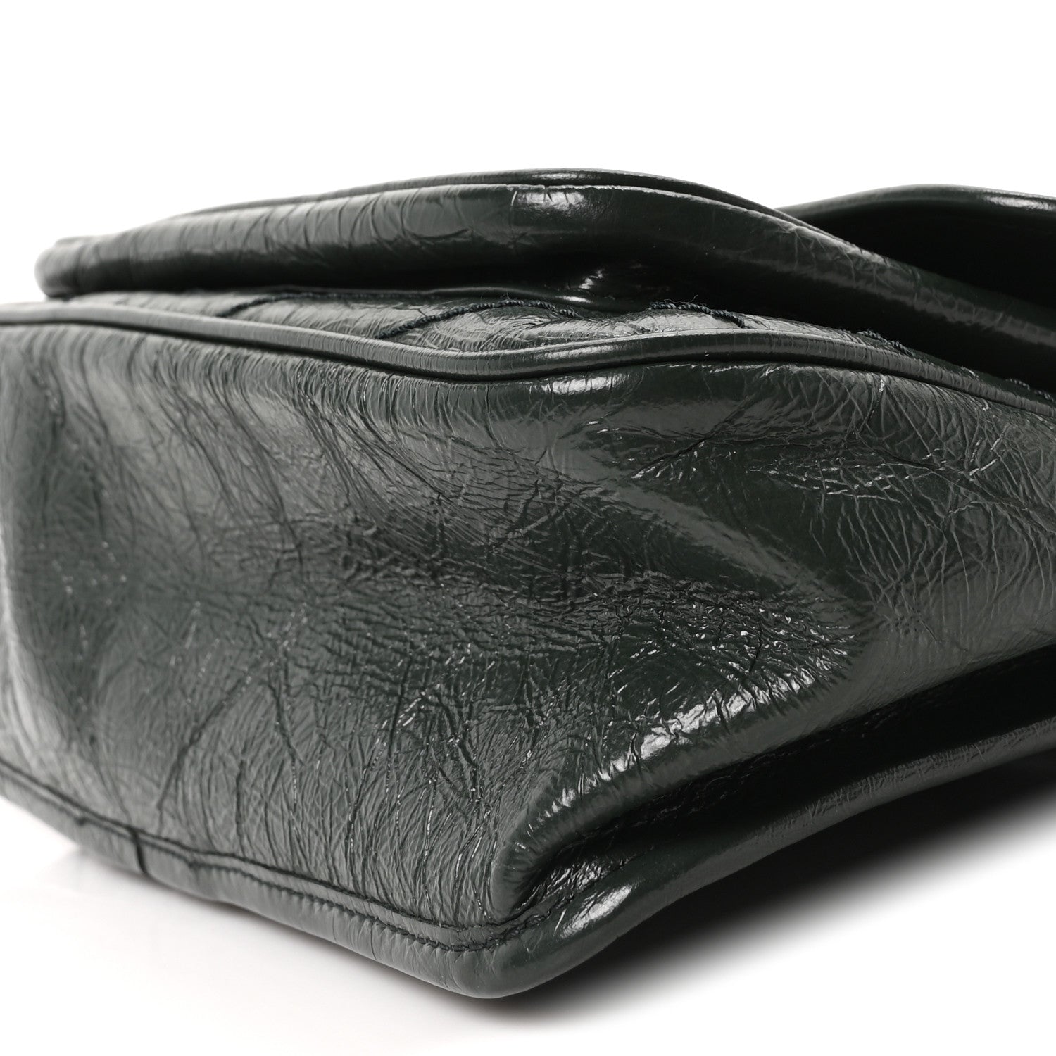 Crinkled Calfskin Matelasse Monogram Medium Niki Chain Satchel Dark Green