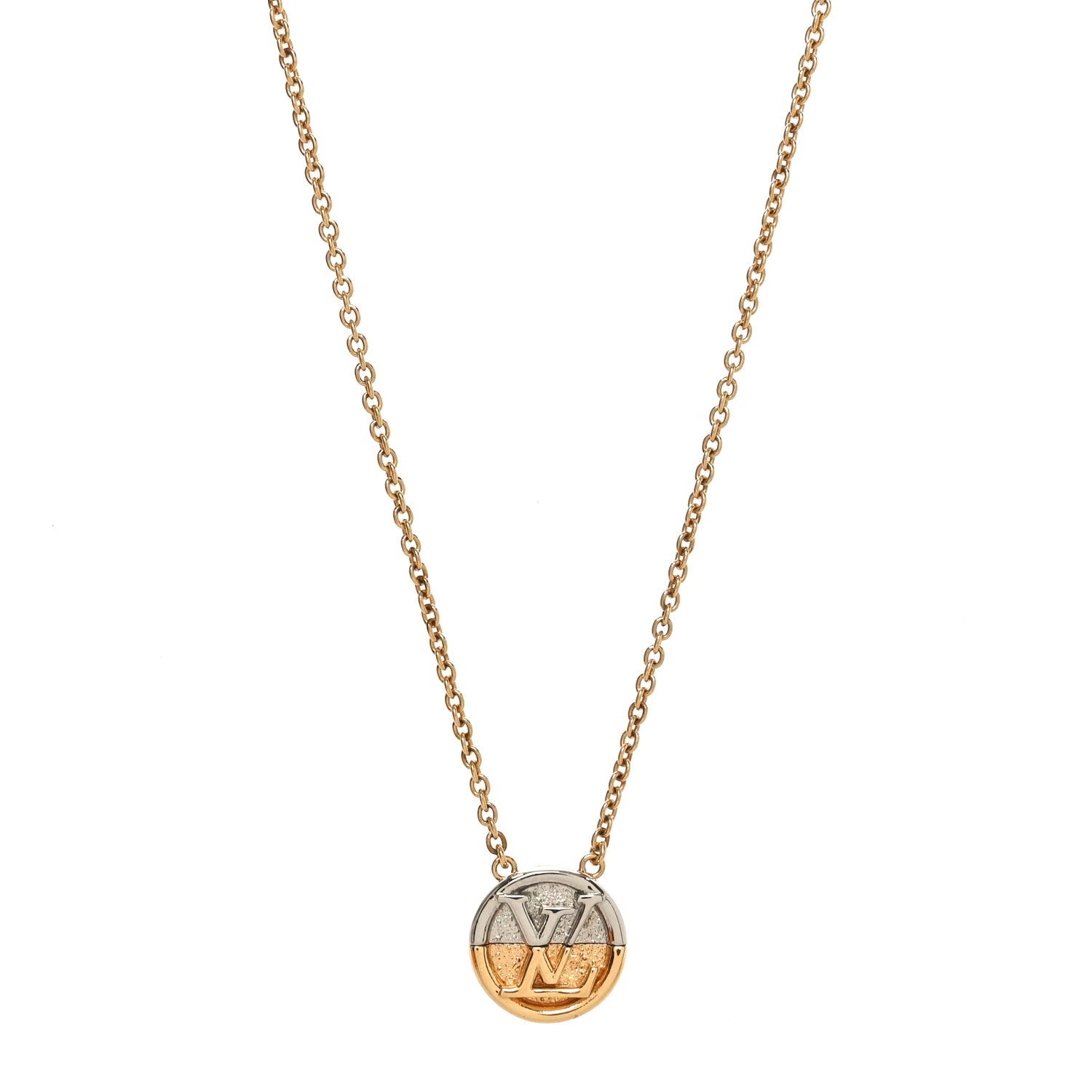 Metal L to V Necklace Gold Silver