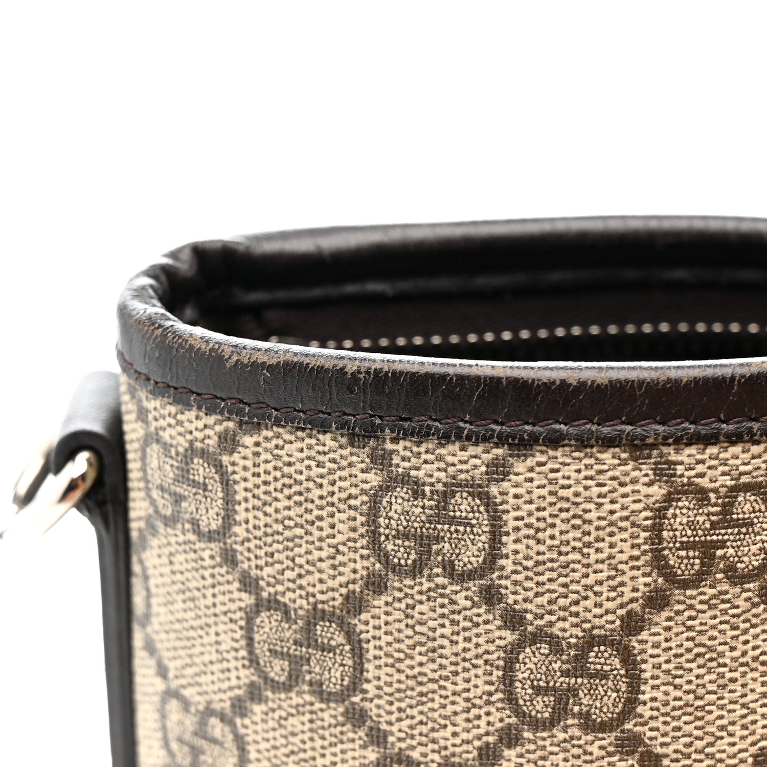 GG Supreme Monogram Large Shopping Tote Dark Brown