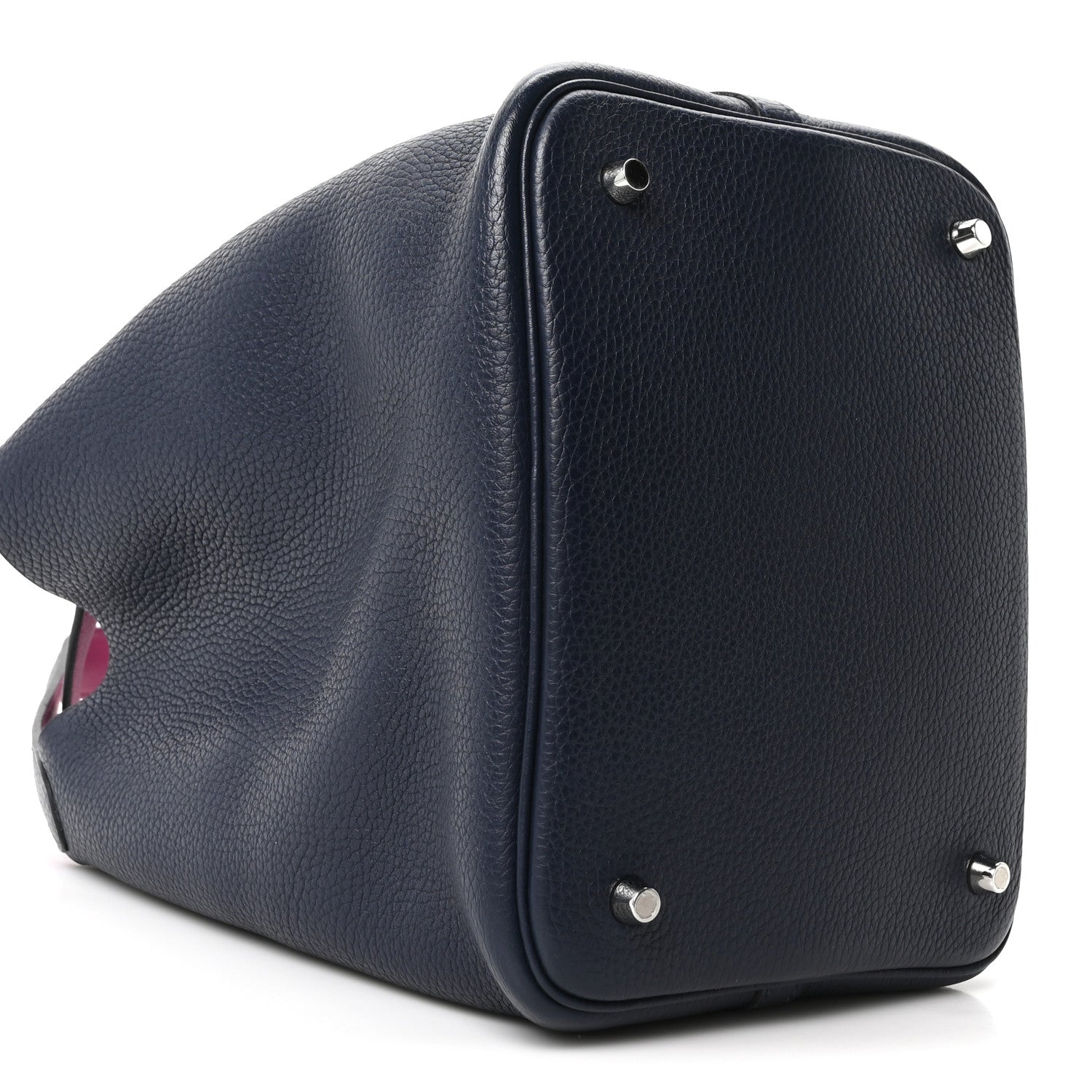 Taurillon Clemence Picotin Lock 22 MM Bleu Nuit Rose Pourpre