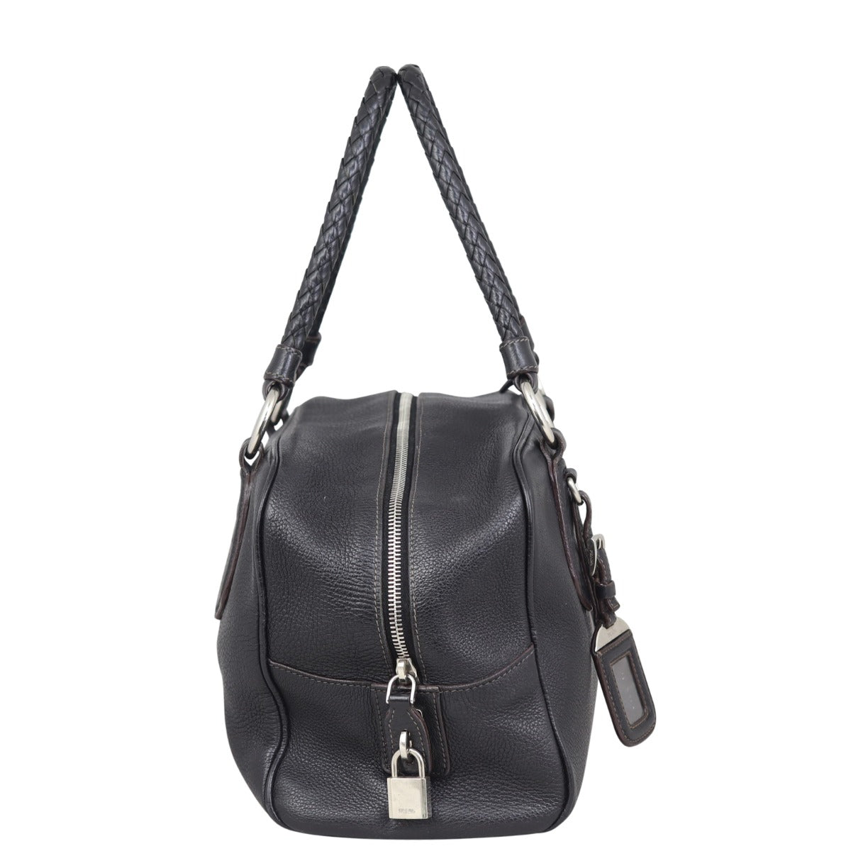 Prada Braided Handle Bauletto Bag