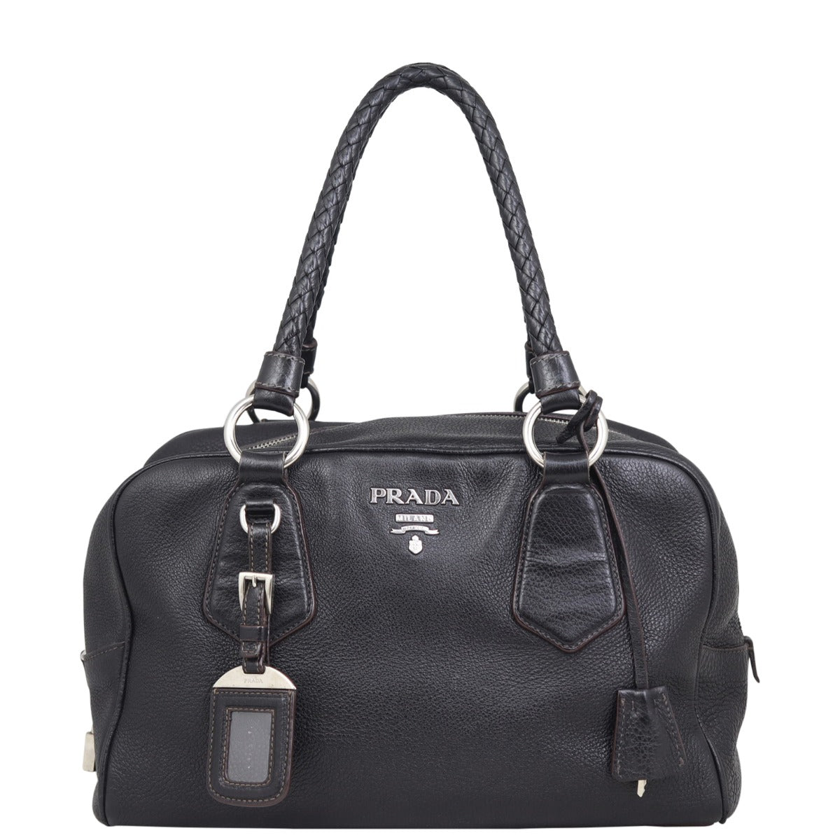 Prada Braided Handle Bauletto Bag