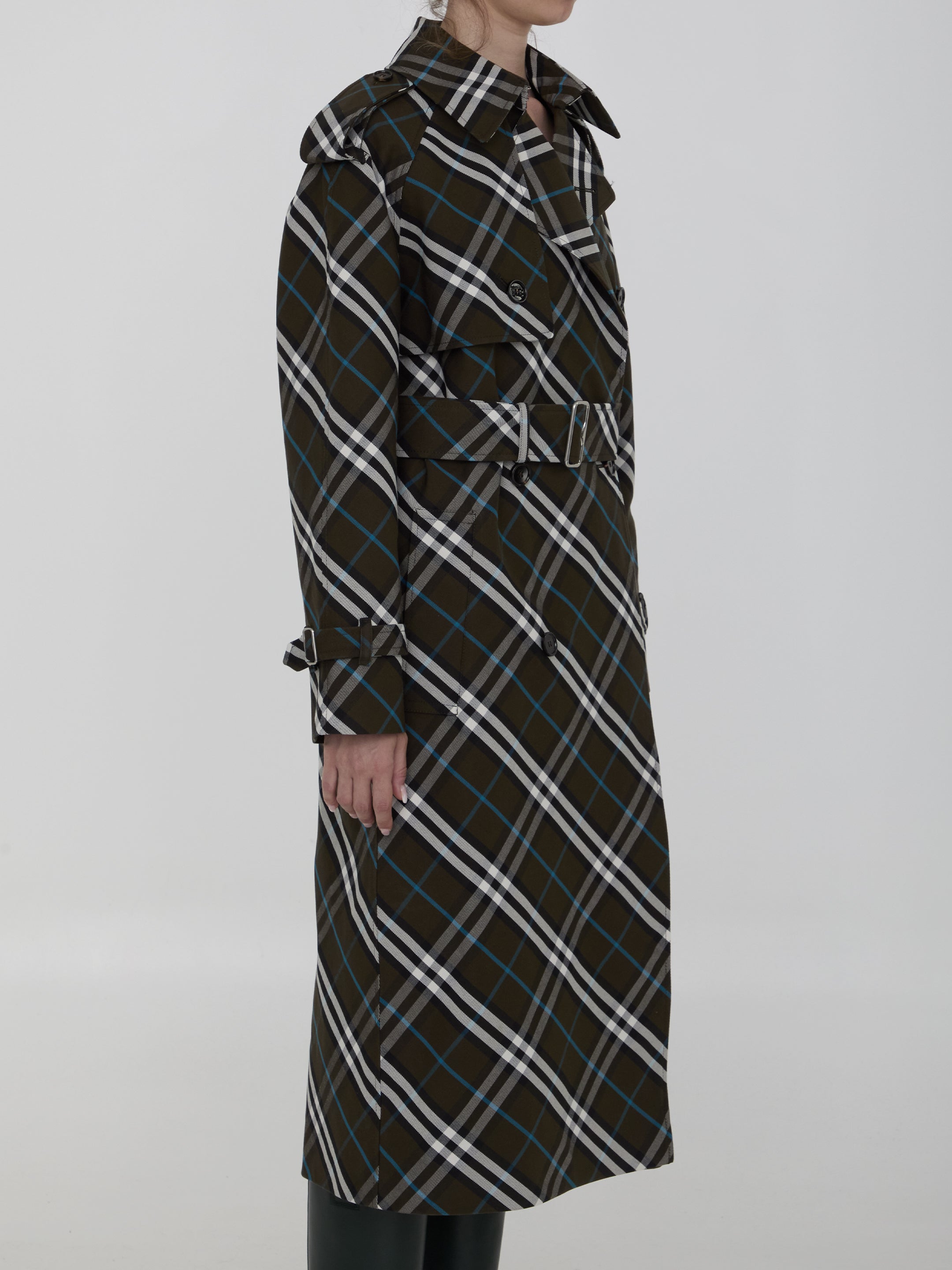 long trench coat in cotton blend