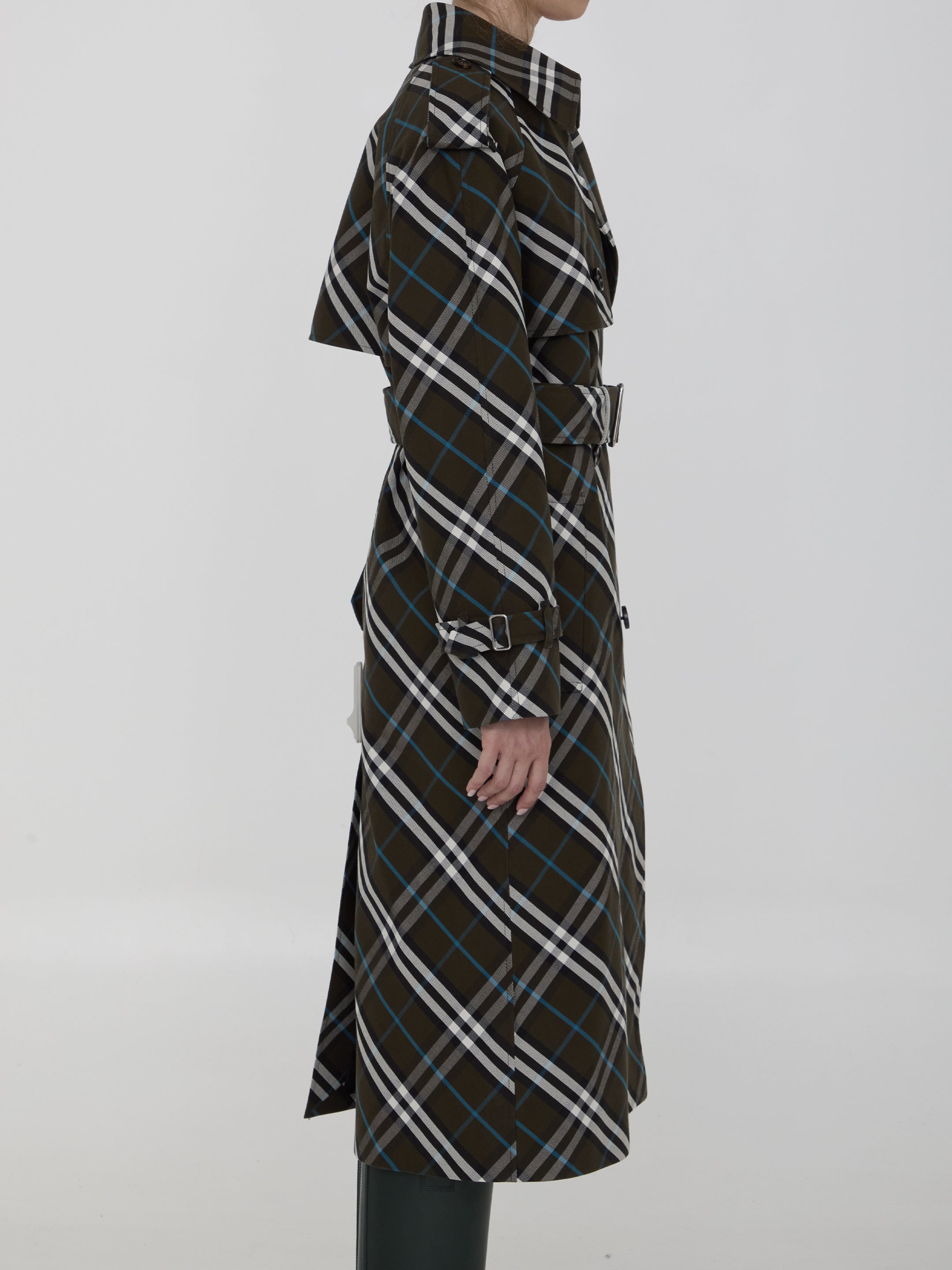 long trench coat in cotton blend